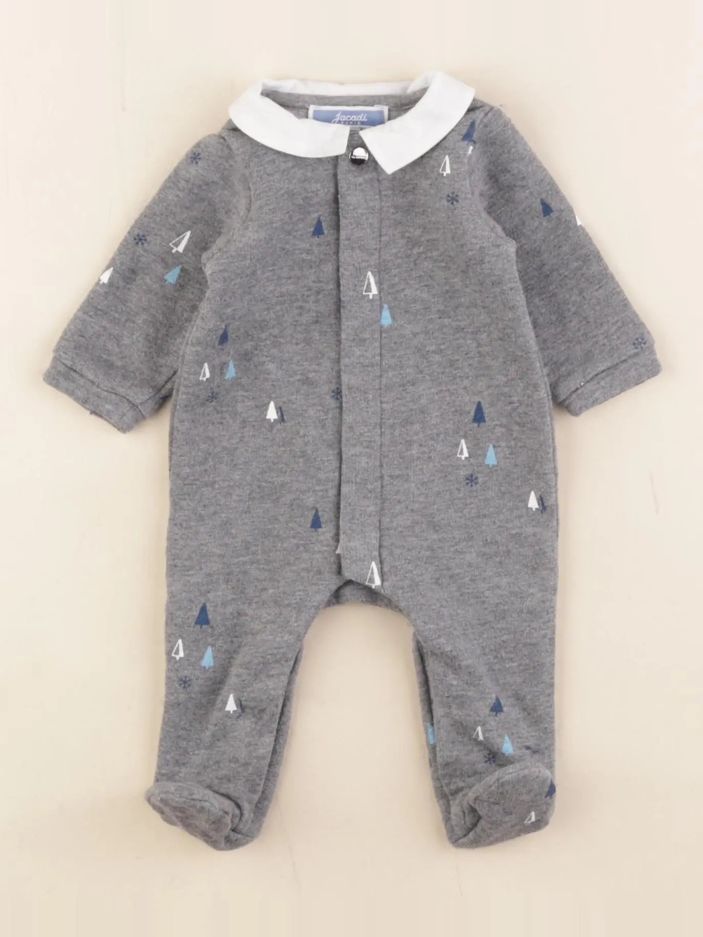 Jacadi - pyjama coton gris - 0 mois