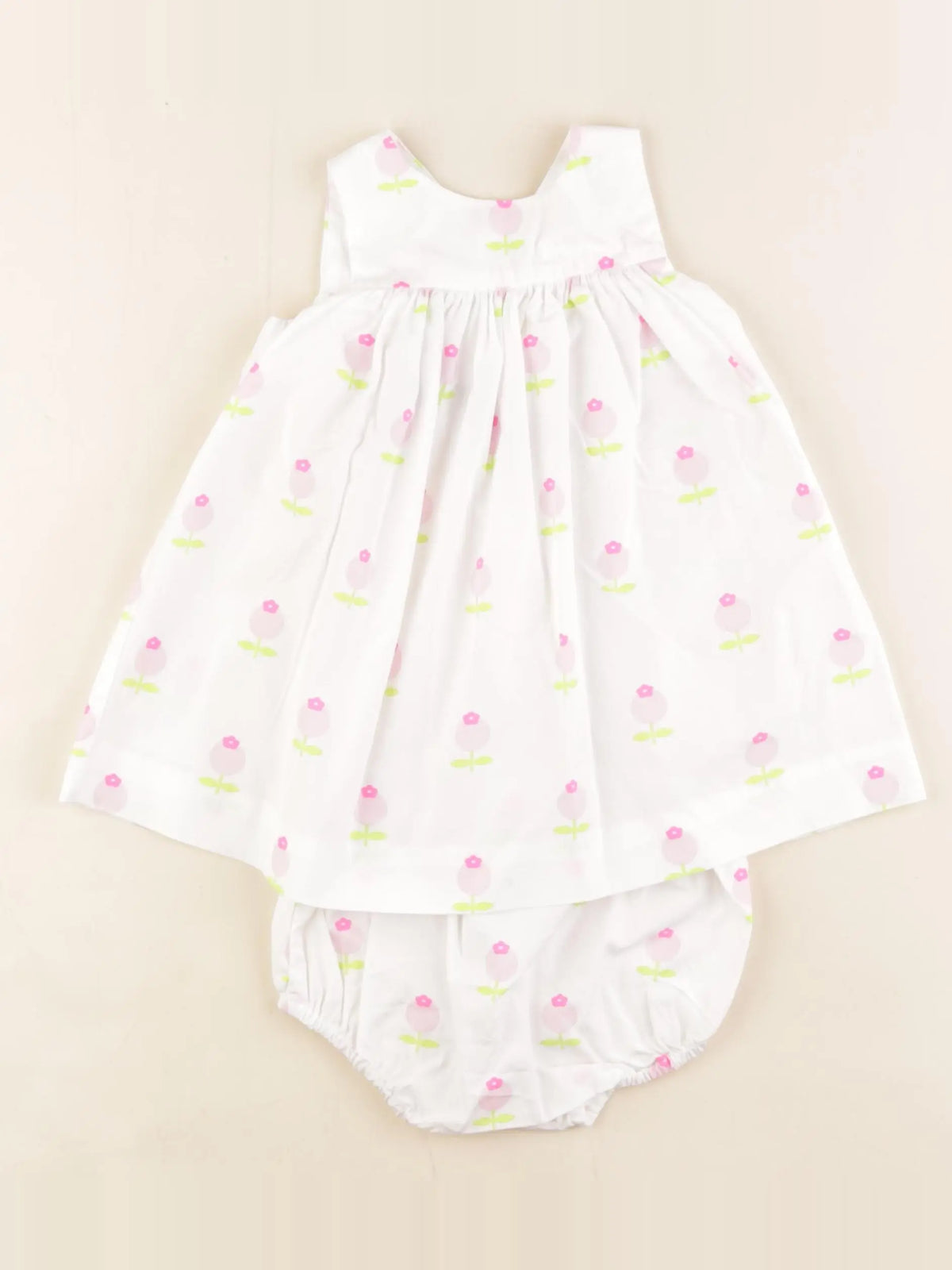 Jacadi - robe blanc, rose - 12 mois