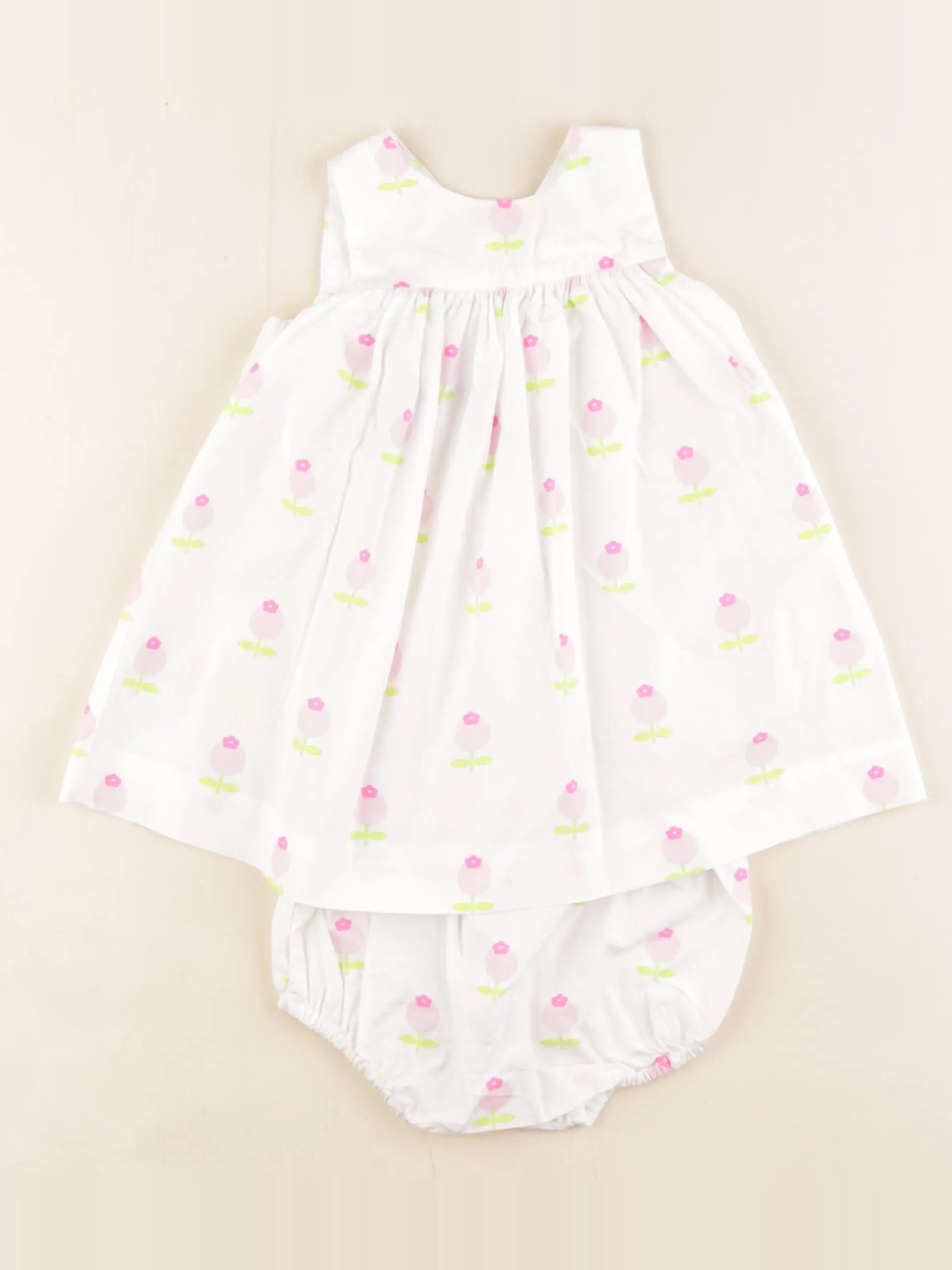 Jacadi - robe blanc, rose - 12 mois