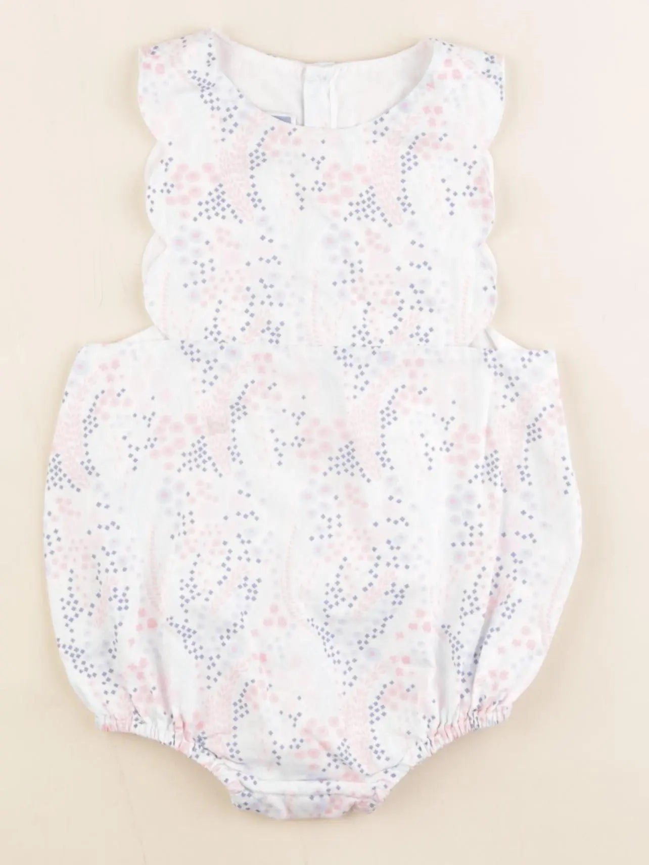 Jacadi - combinaison liberty bleu, rose - 12 mois