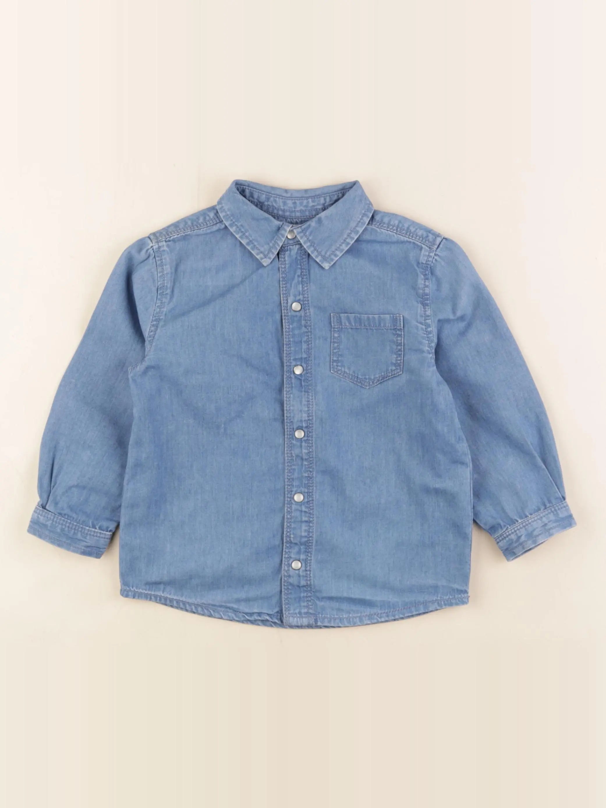 Boutchou - chemise bleu - 24 mois