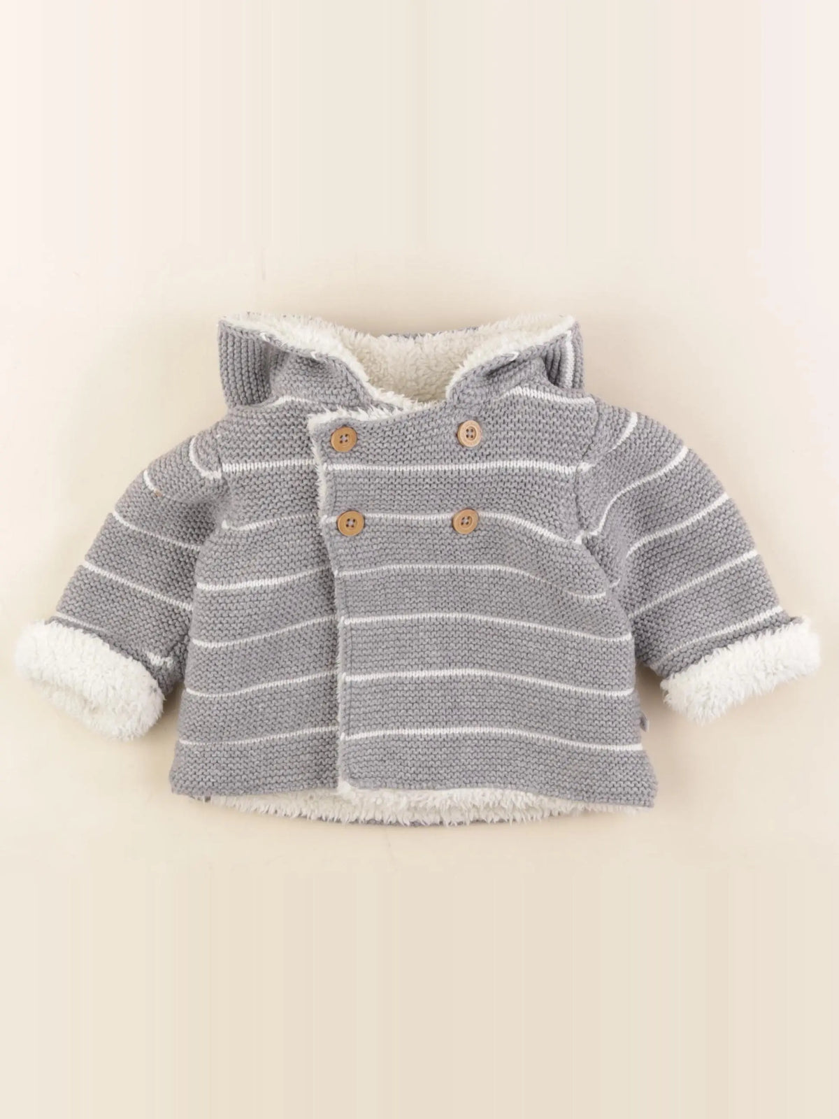 Cadet Rousselle - veste doublé gris - 3 mois