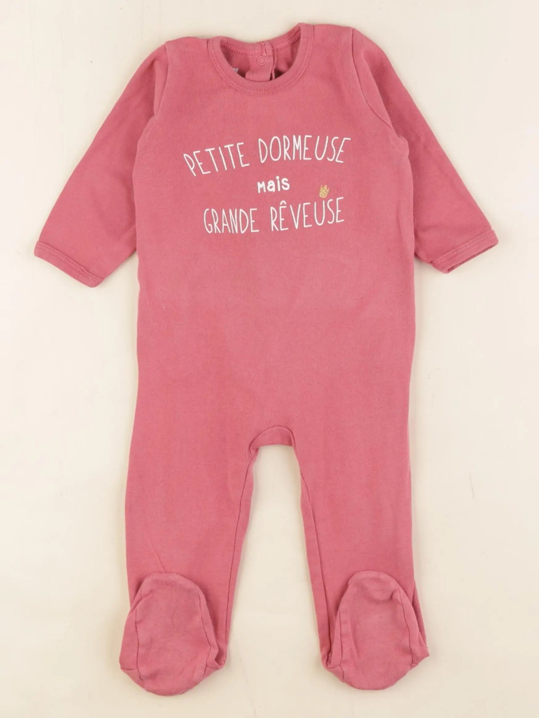 Vertbaudet - pyjama coton rose - 9 mois