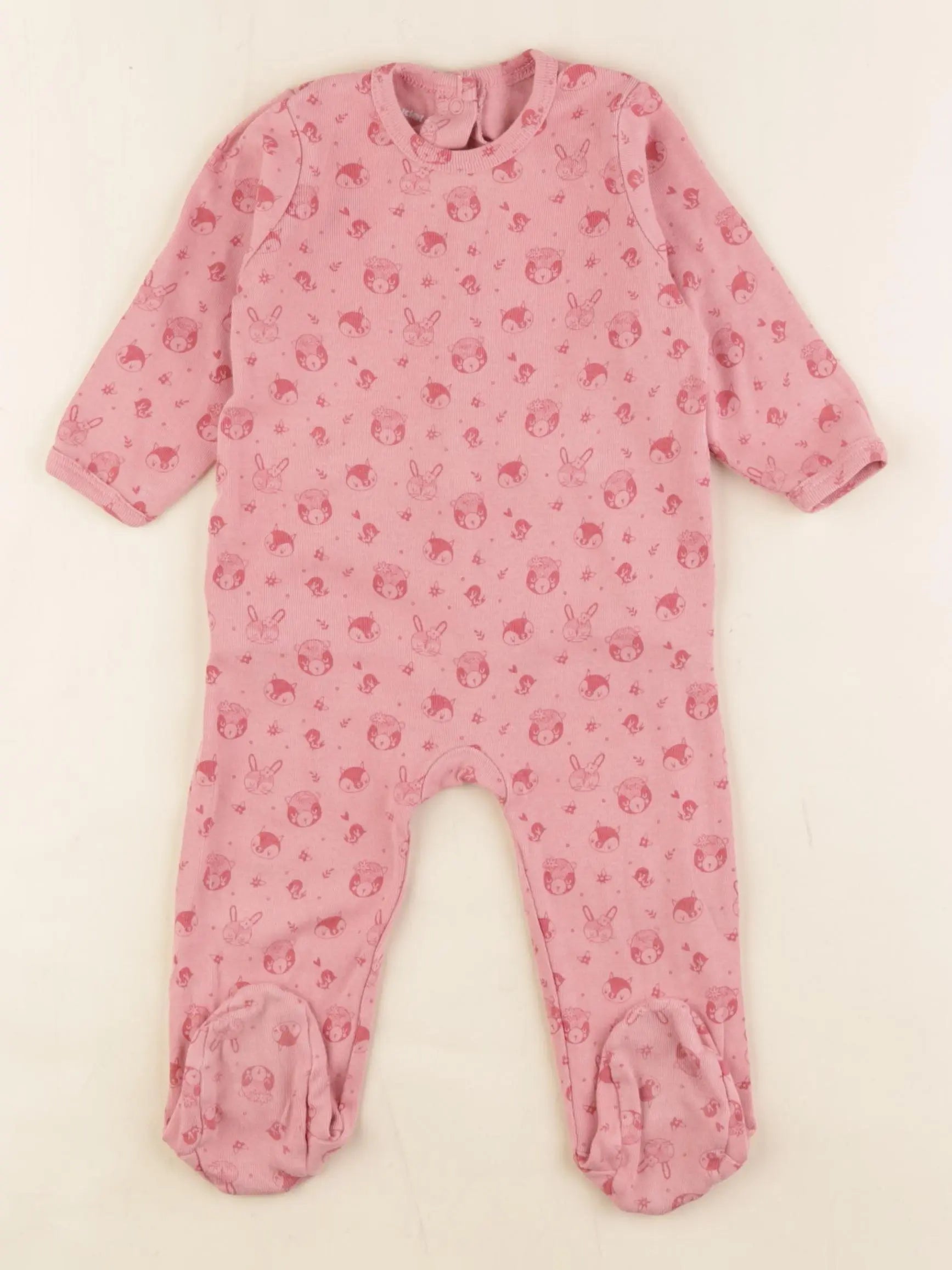 Vertbaudet - pyjama coton rose - 9 mois
