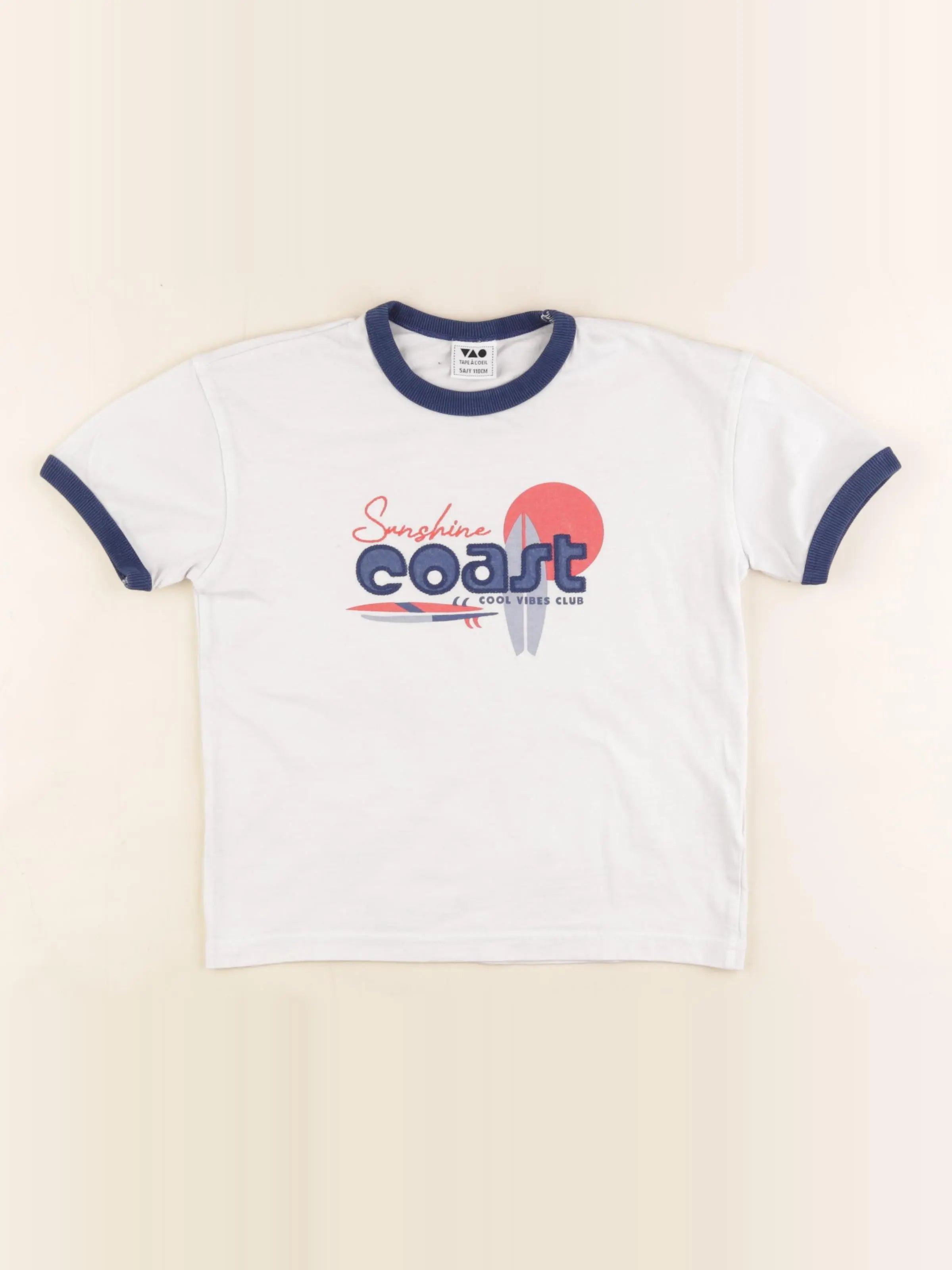Tape à l'oeil - tee-shirt coton bleu, blanc - 5 ans