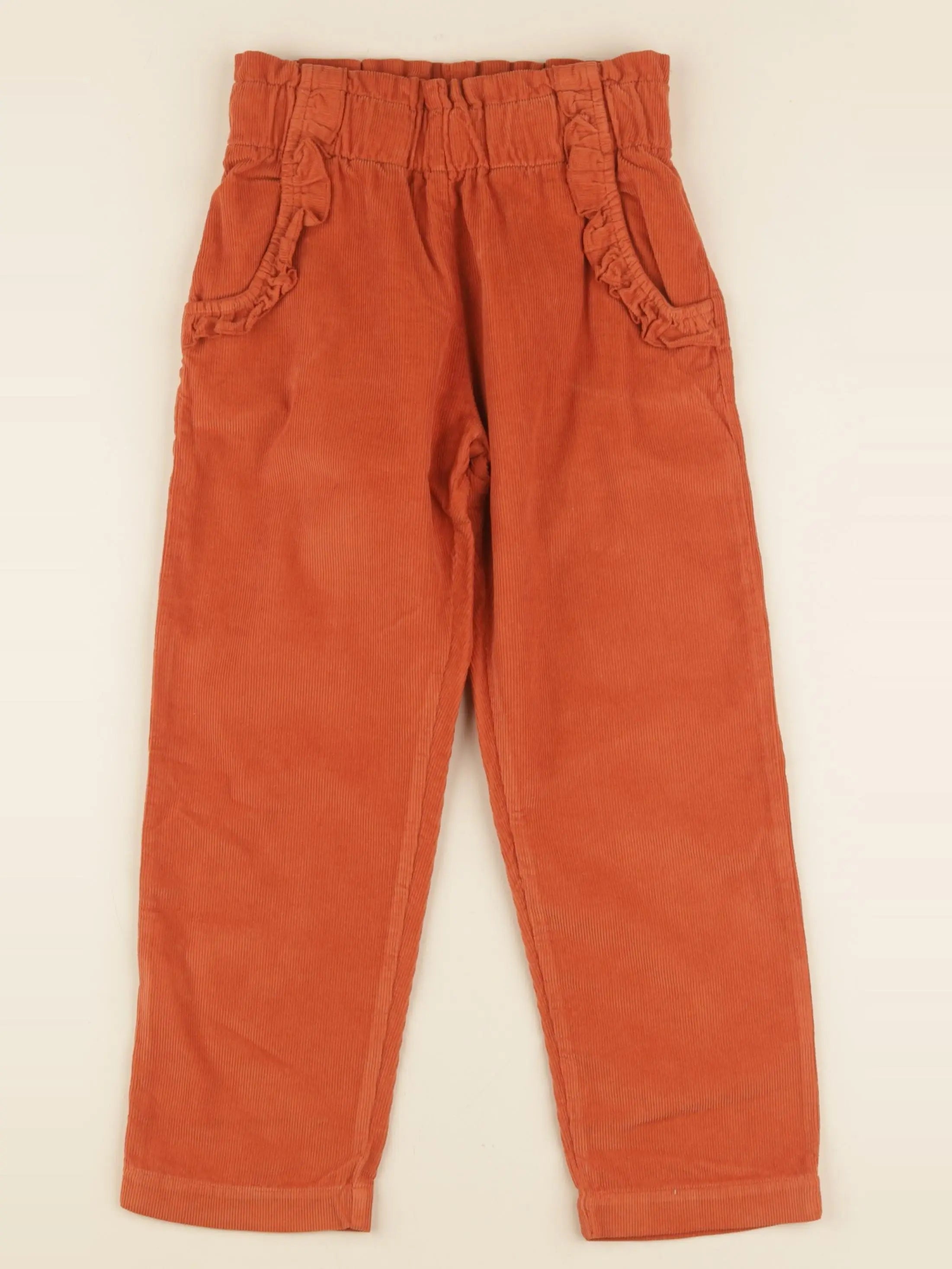 Pantalon MILLE RAIES velours orange