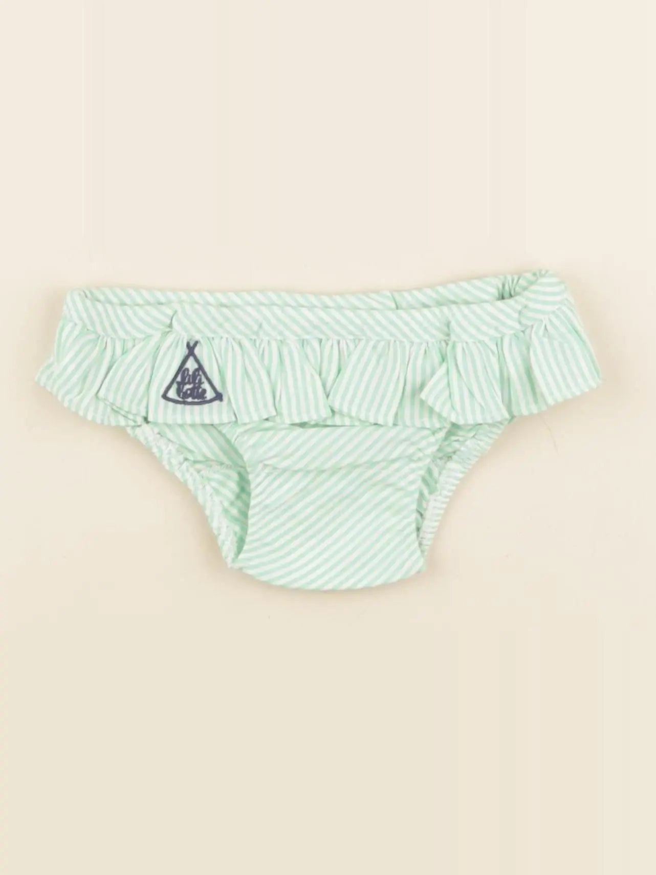 Maillot de bain coton JULIETTE rayé vert