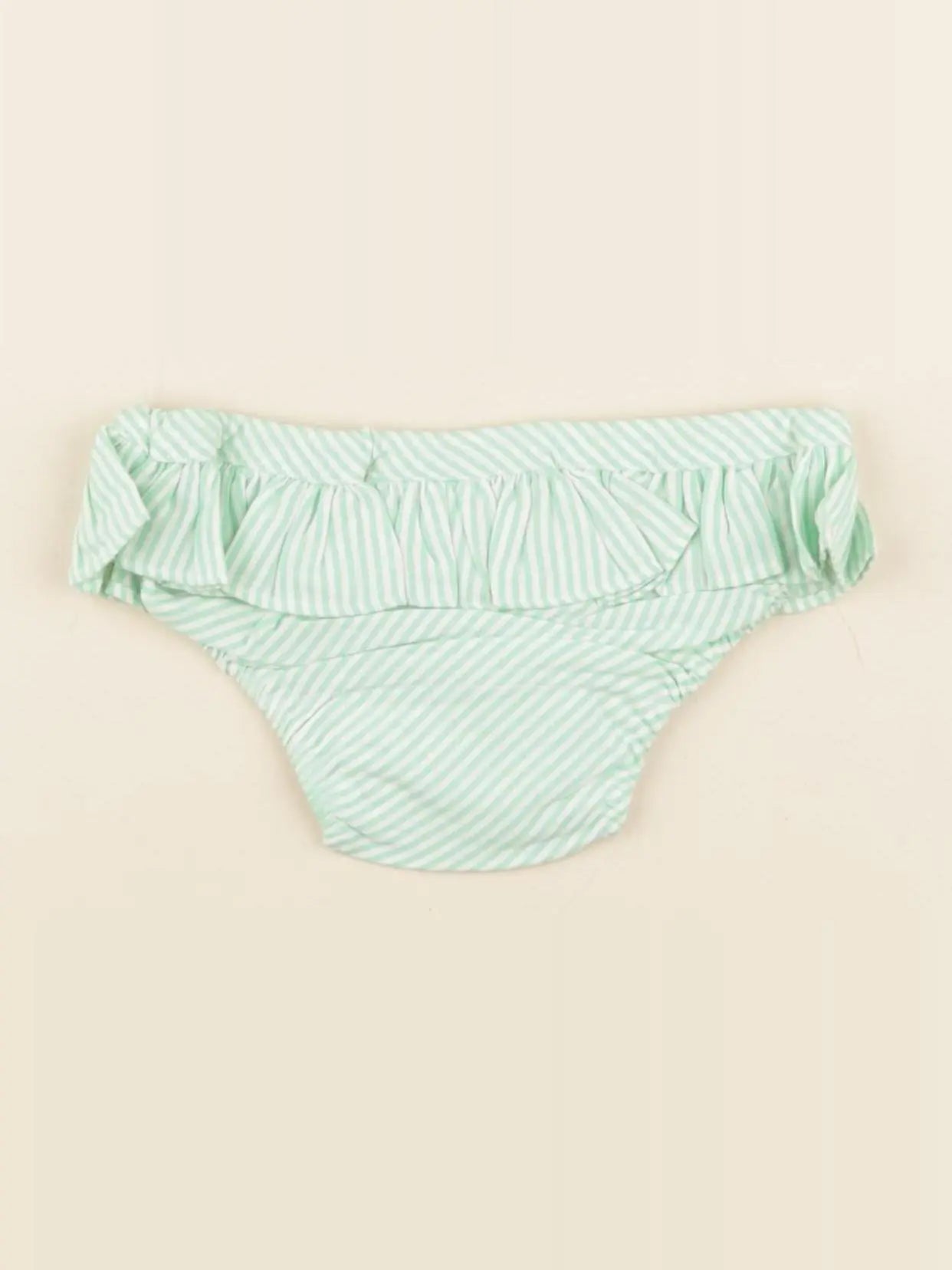 Maillot de bain coton JULIETTE rayé vert