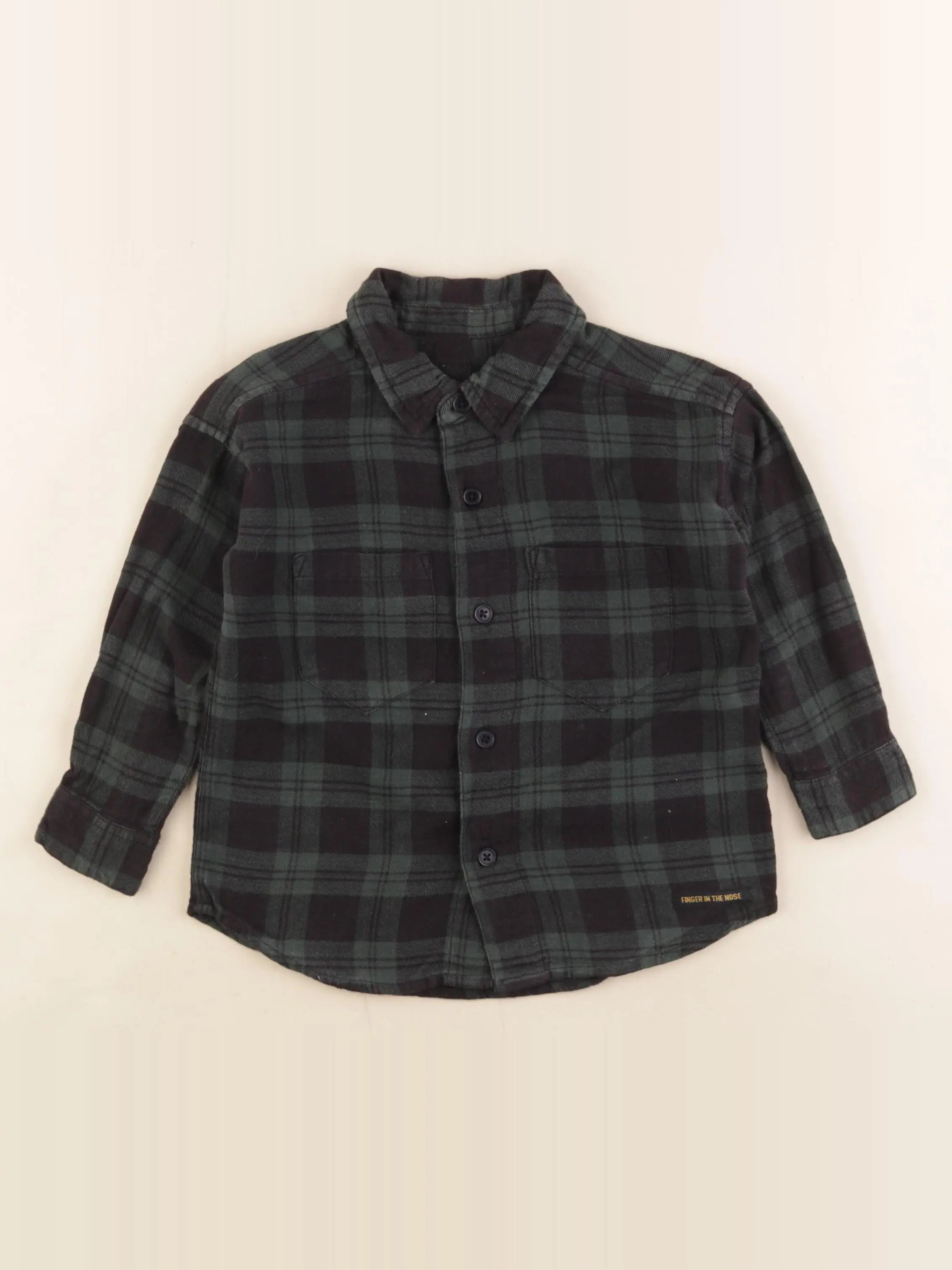 Finger in the nose - chemise vert, noir - 2/3 ans