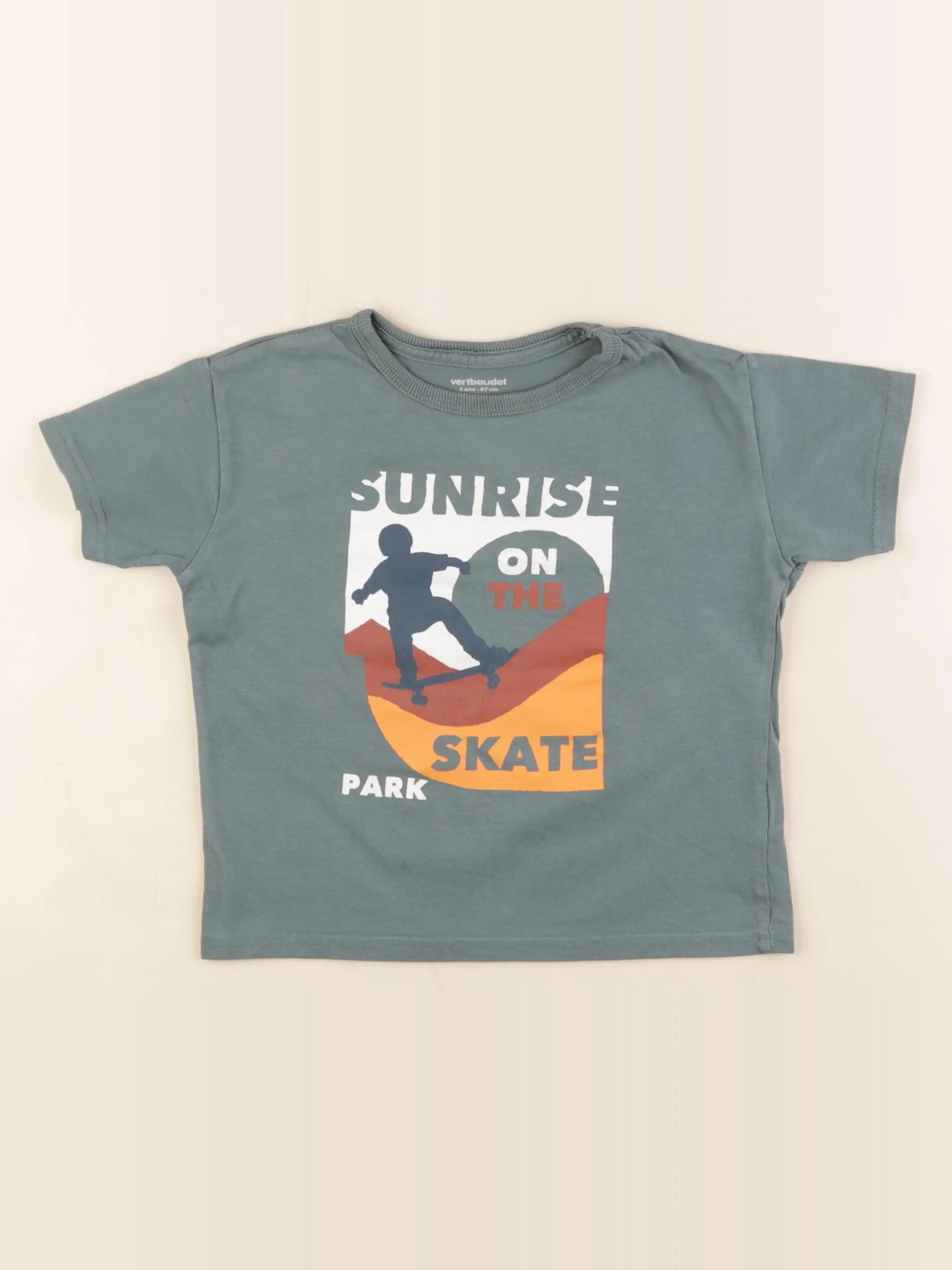 Vertbaudet - tee-shirt vert - 3 ans