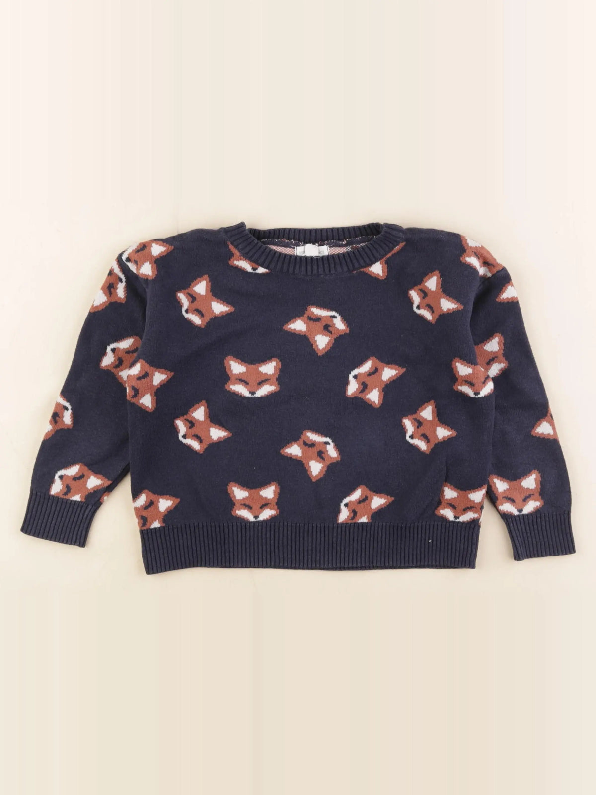 Vertbaudet - pull bleu, marron - 3 ans