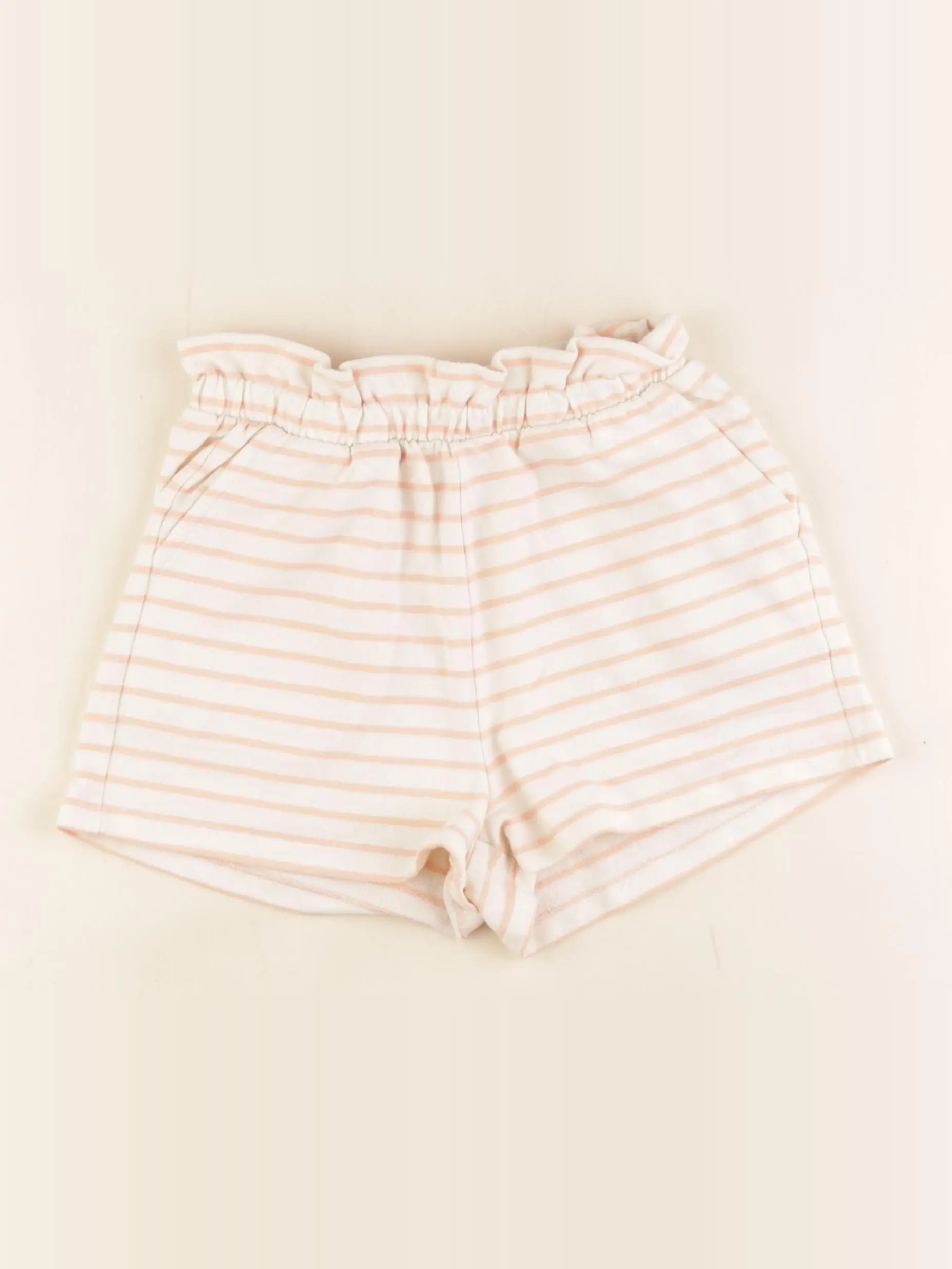 Vertbaudet - short beige, rose - 8 ans