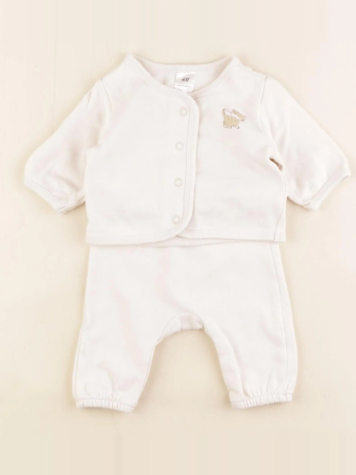 H&M - ensemble beige - 0/1 mois