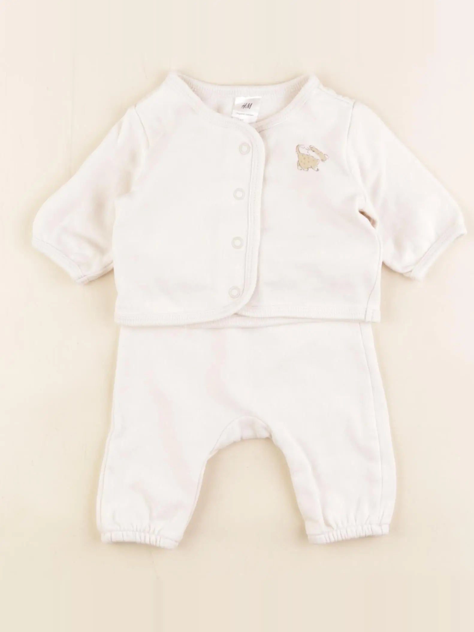 H&M - ensemble beige - 0/1 mois