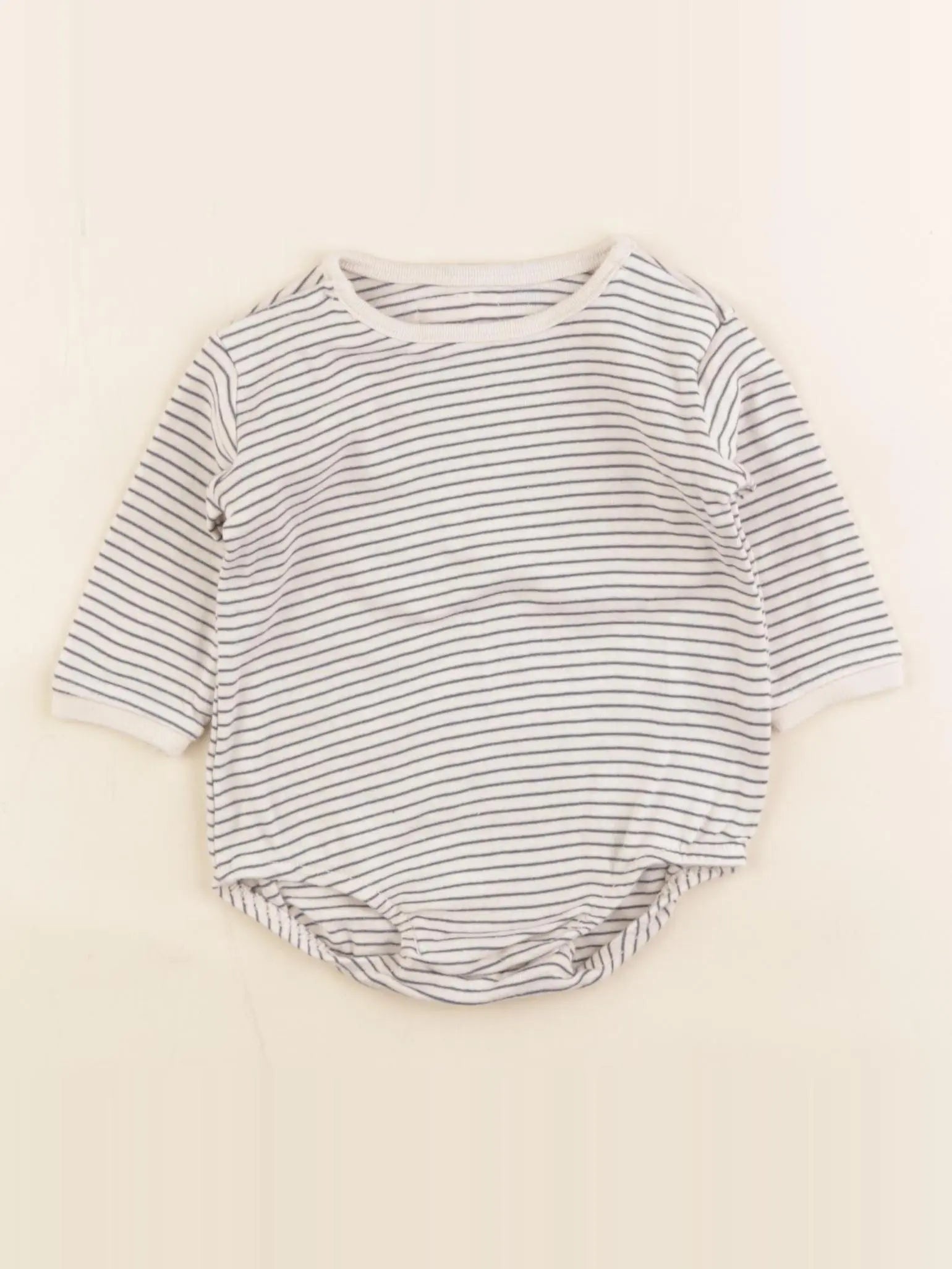 H&M - body bleu, beige - 1/2 mois