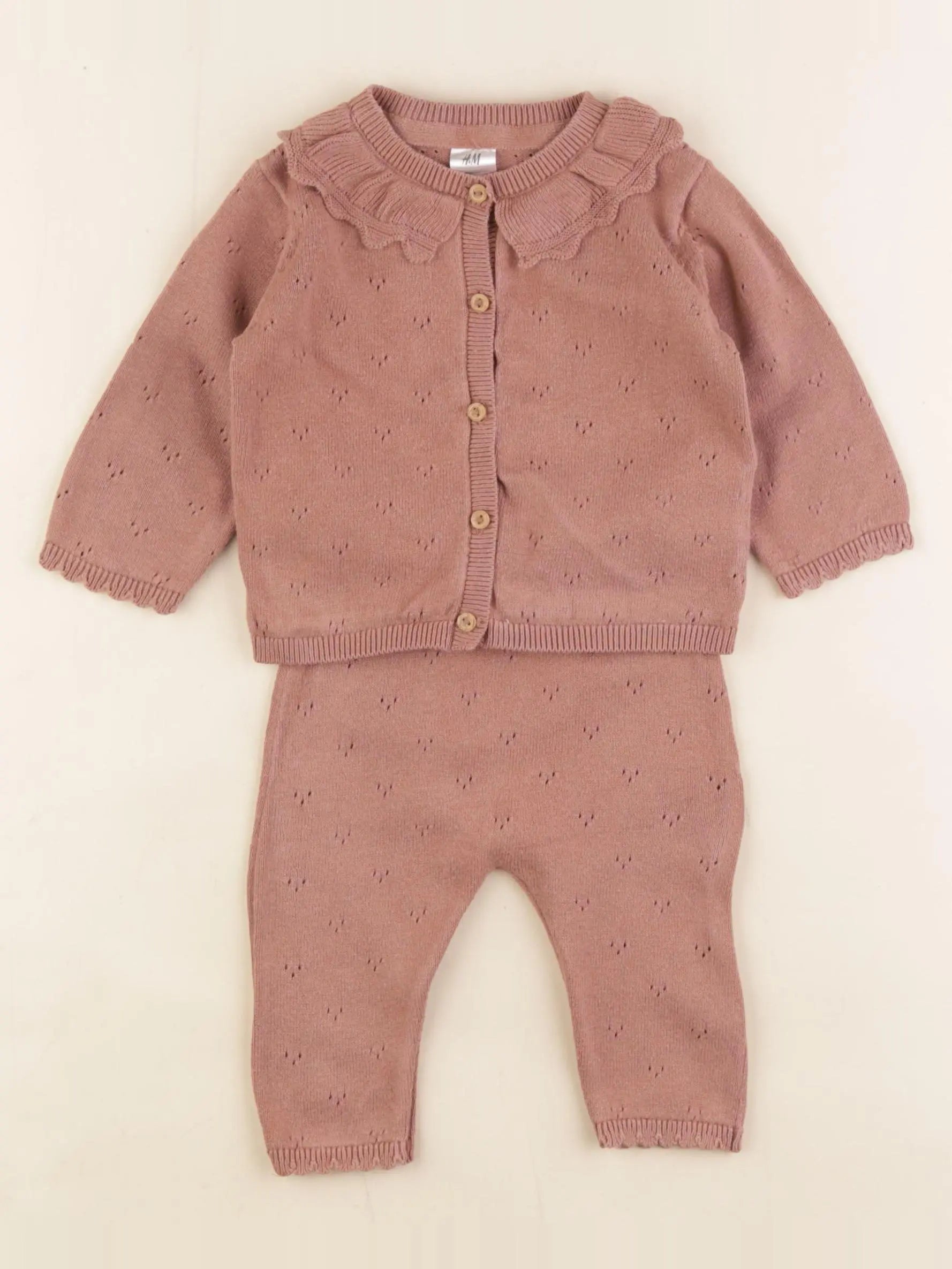 H&M - ensemble marron - 2/4 mois