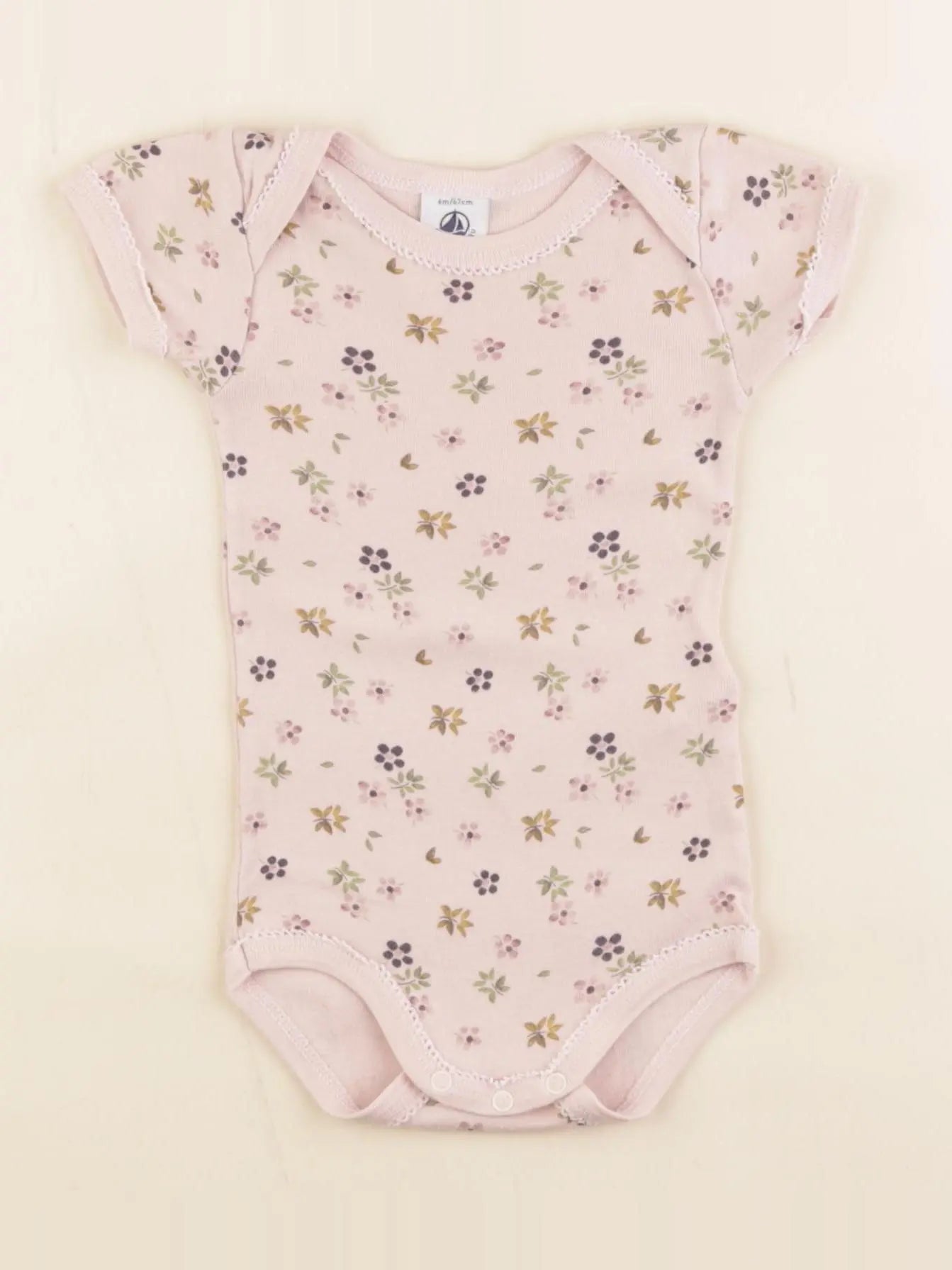 Petit Bateau - body rose - 6 mois