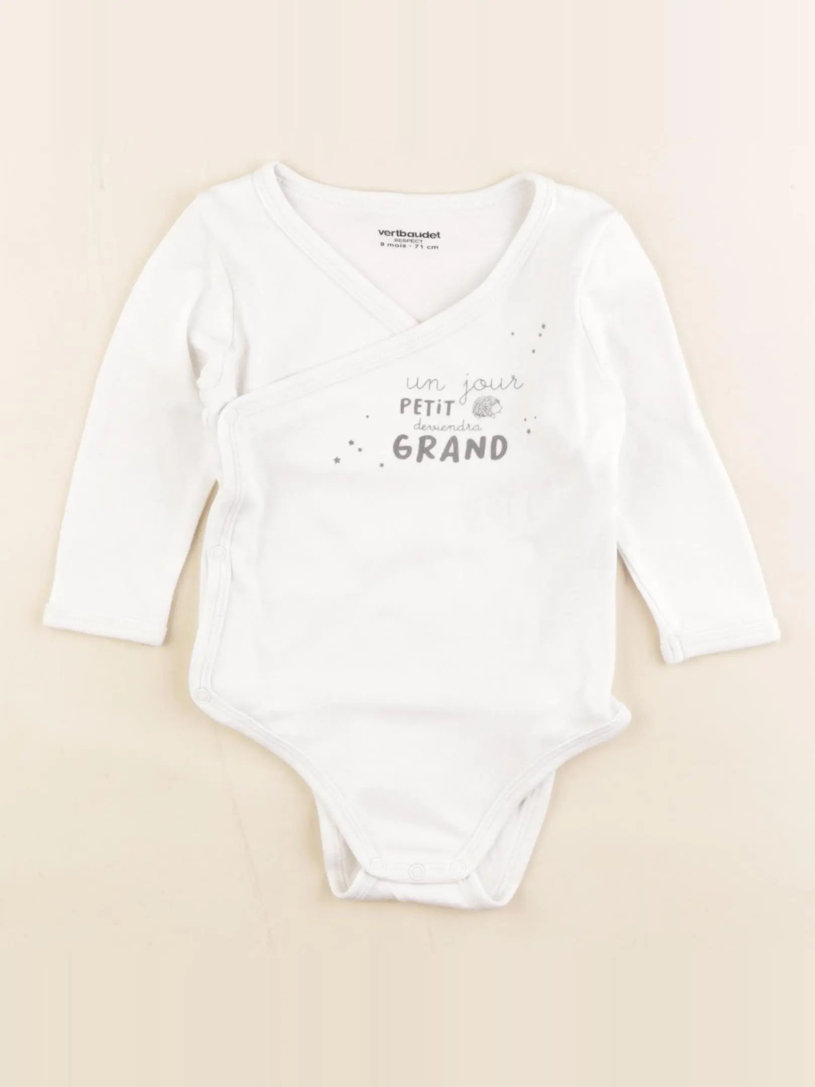 Petit Bateau - body blanc - 9 mois