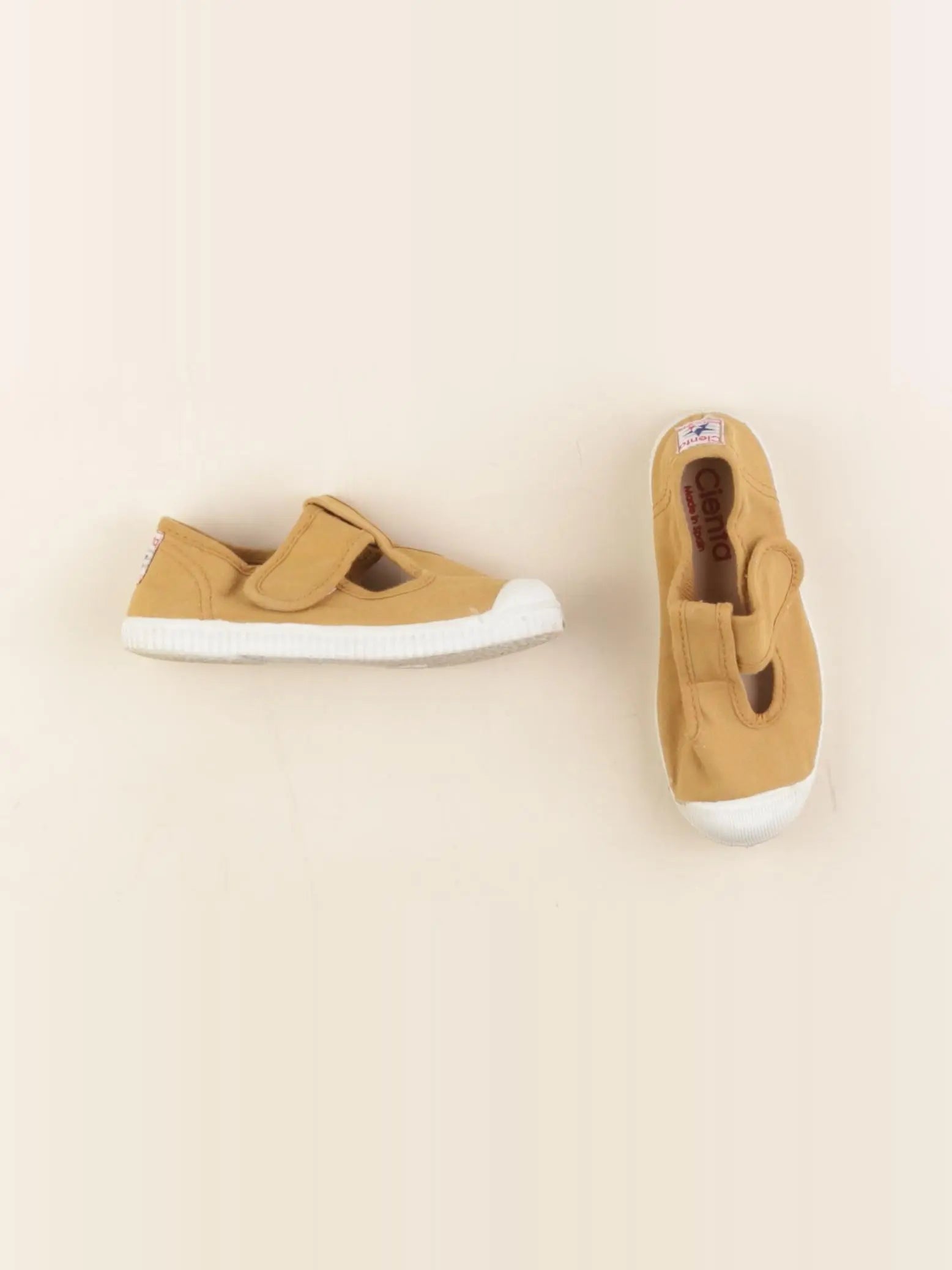 Cienta - tennis à scratch/ lacets jaune - pointure 28