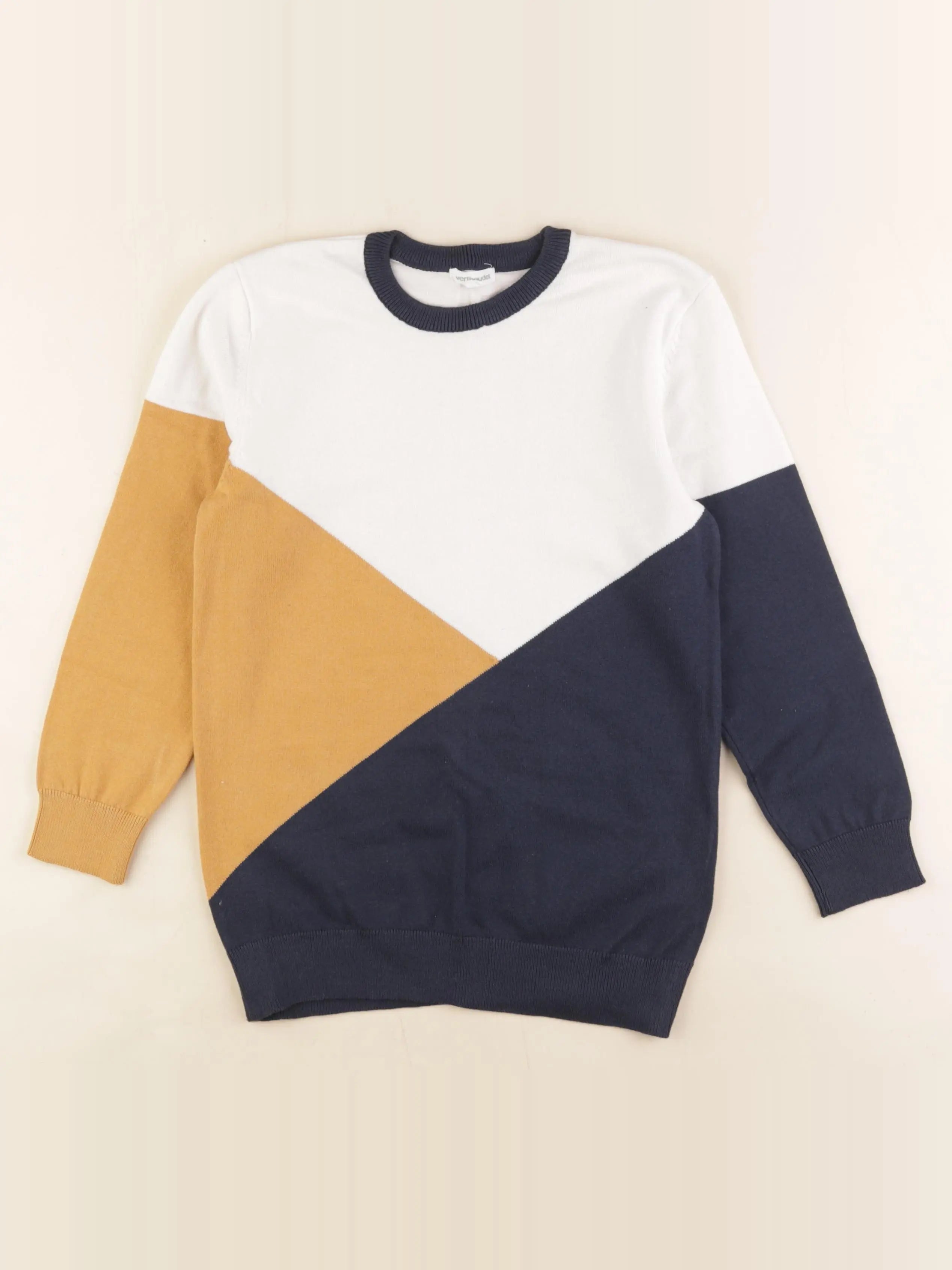 Vertbaudet - pull bleu, jaune - 10 ans