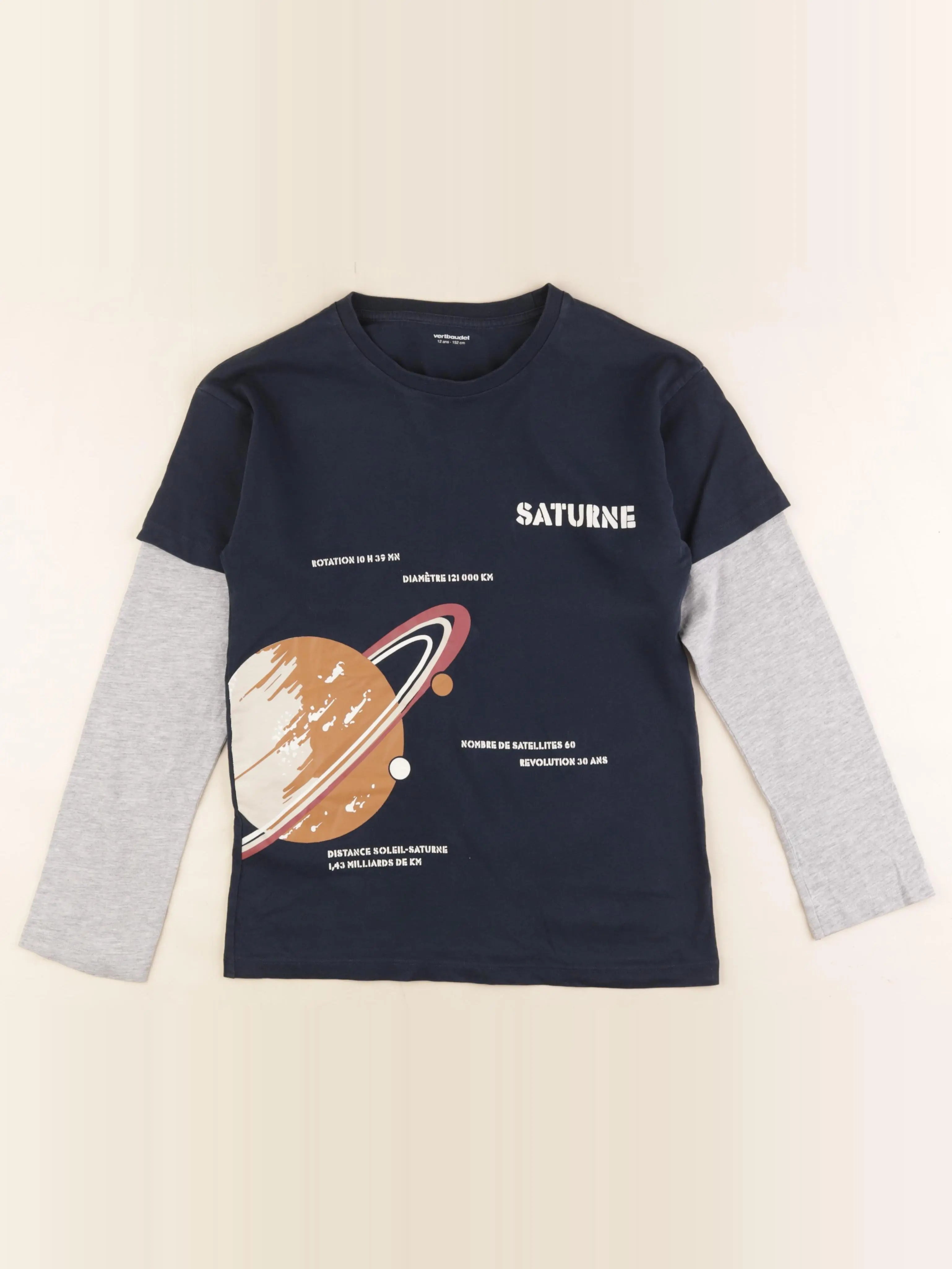 Vertbaudet - tee-shirt bleu - 12 ans