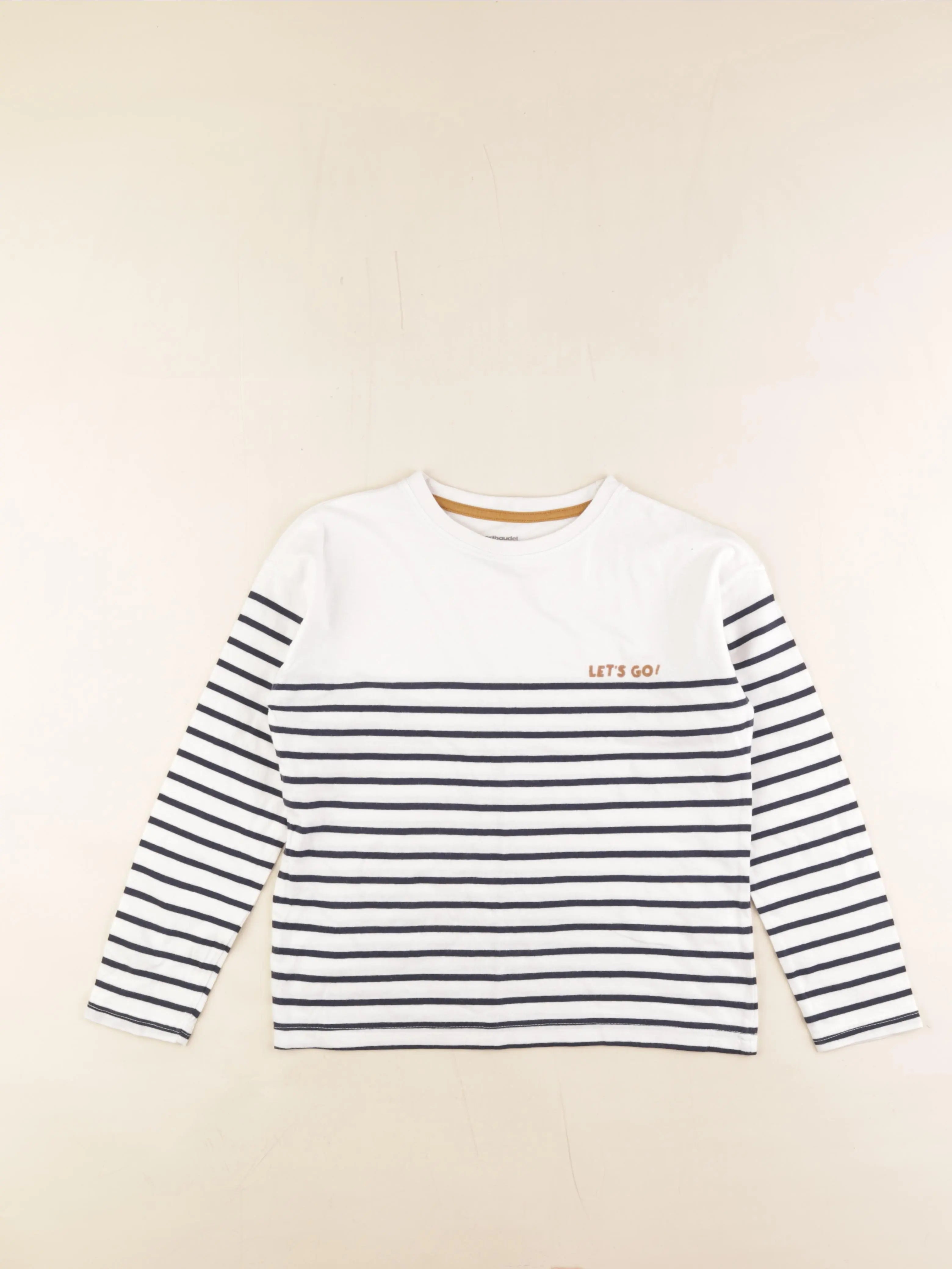 Vertbaudet - tee-shirt bleu, blanc - 10 ans