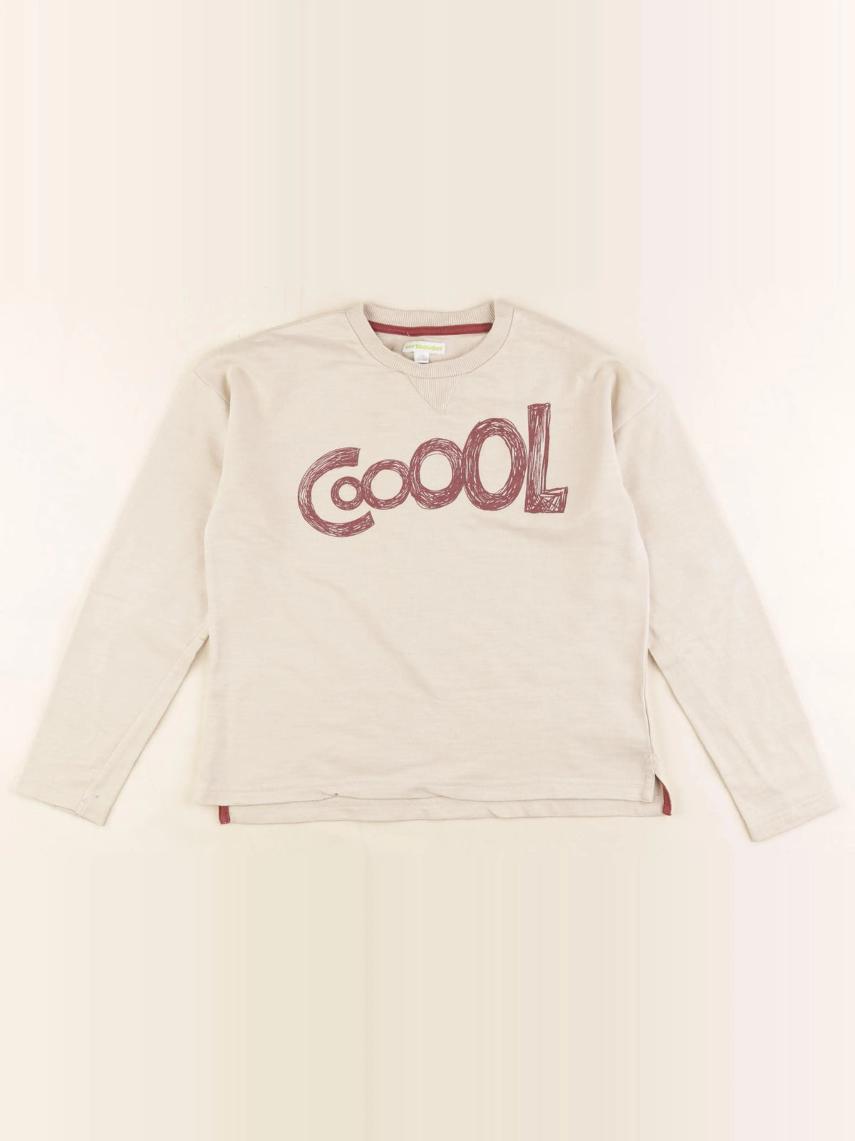 Vertbaudet - tee-shirt beige - 10 ans