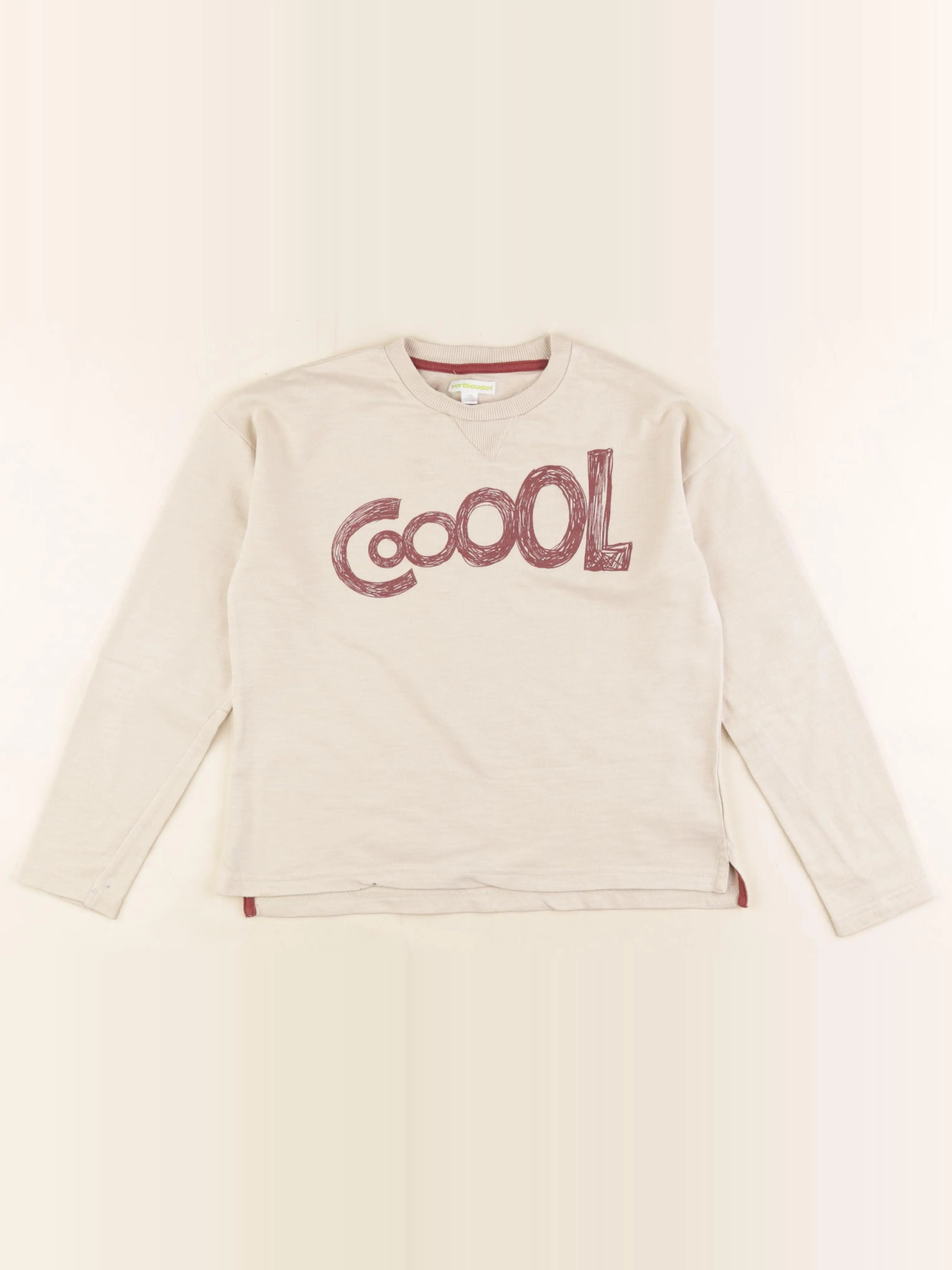 Vertbaudet - tee-shirt beige - 10 ans