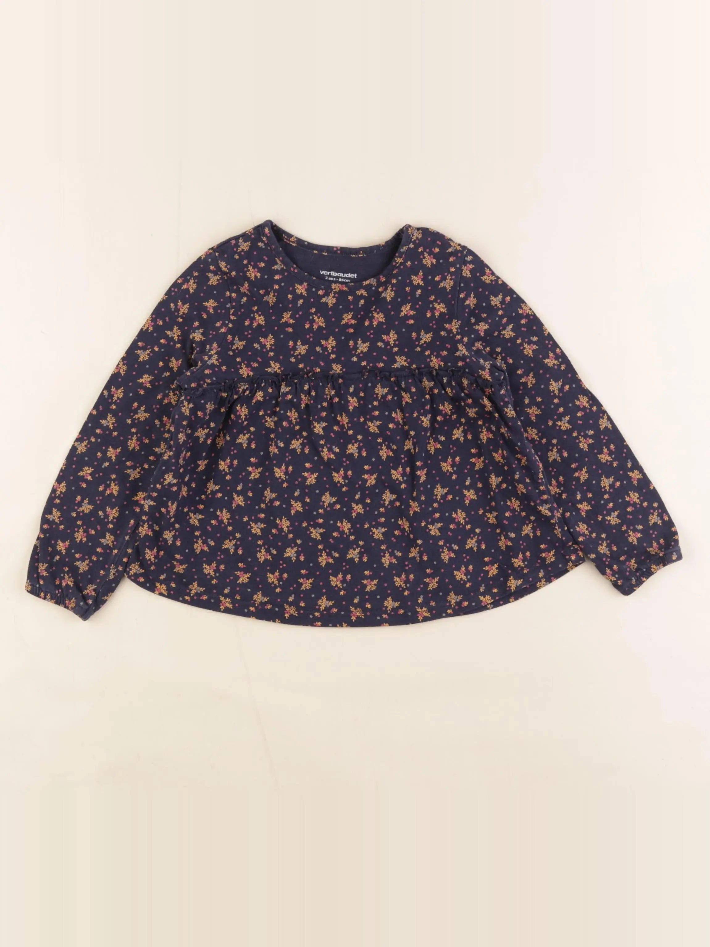 Vertbaudet - tee-shirt bleu - 2 ans