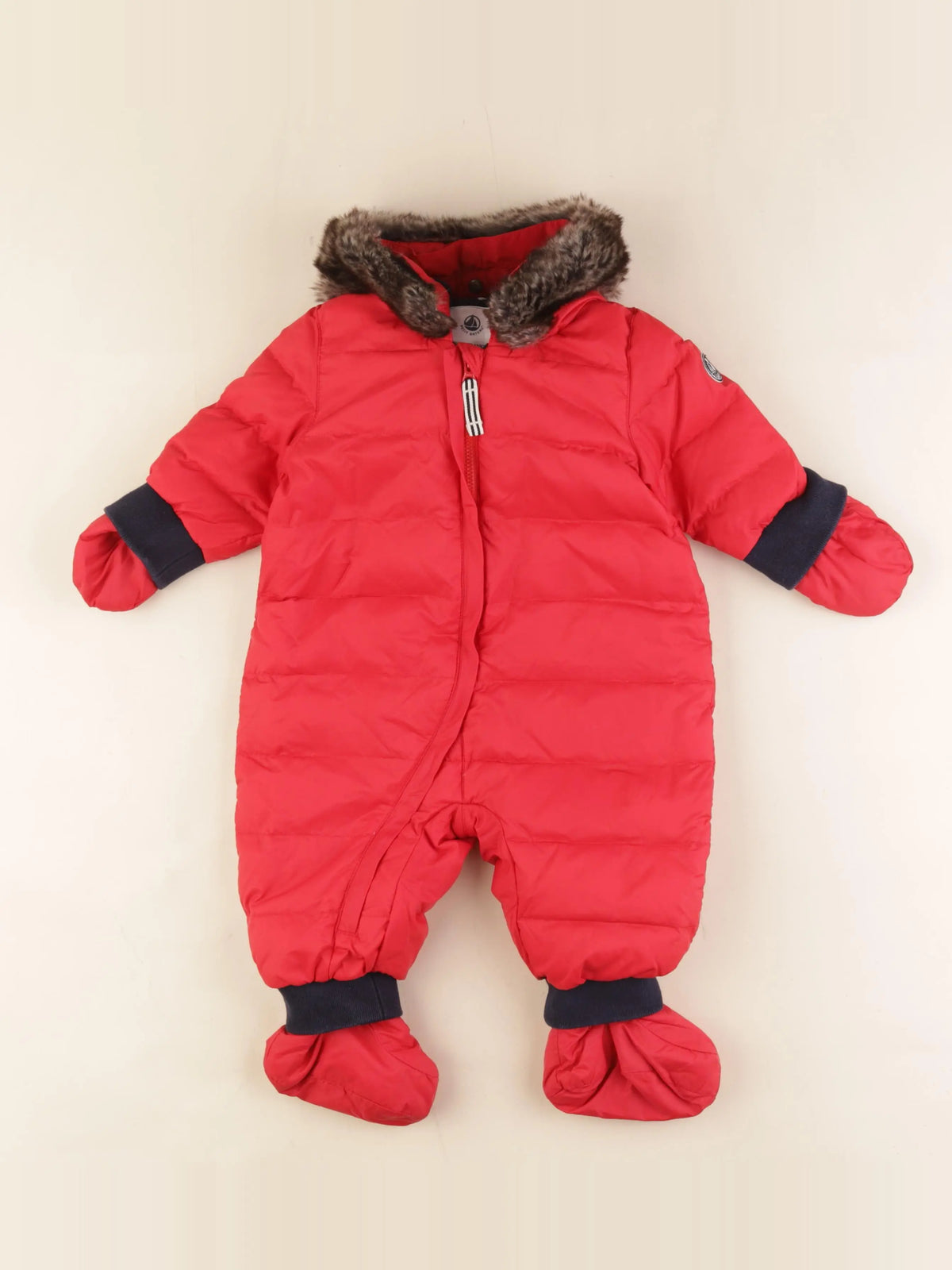 Petit Bateau - combi-pilote rouge - 6 mois