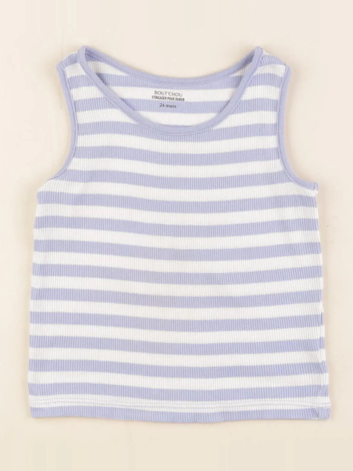 Boutchou - débardeur blanc, bleu - 24 mois