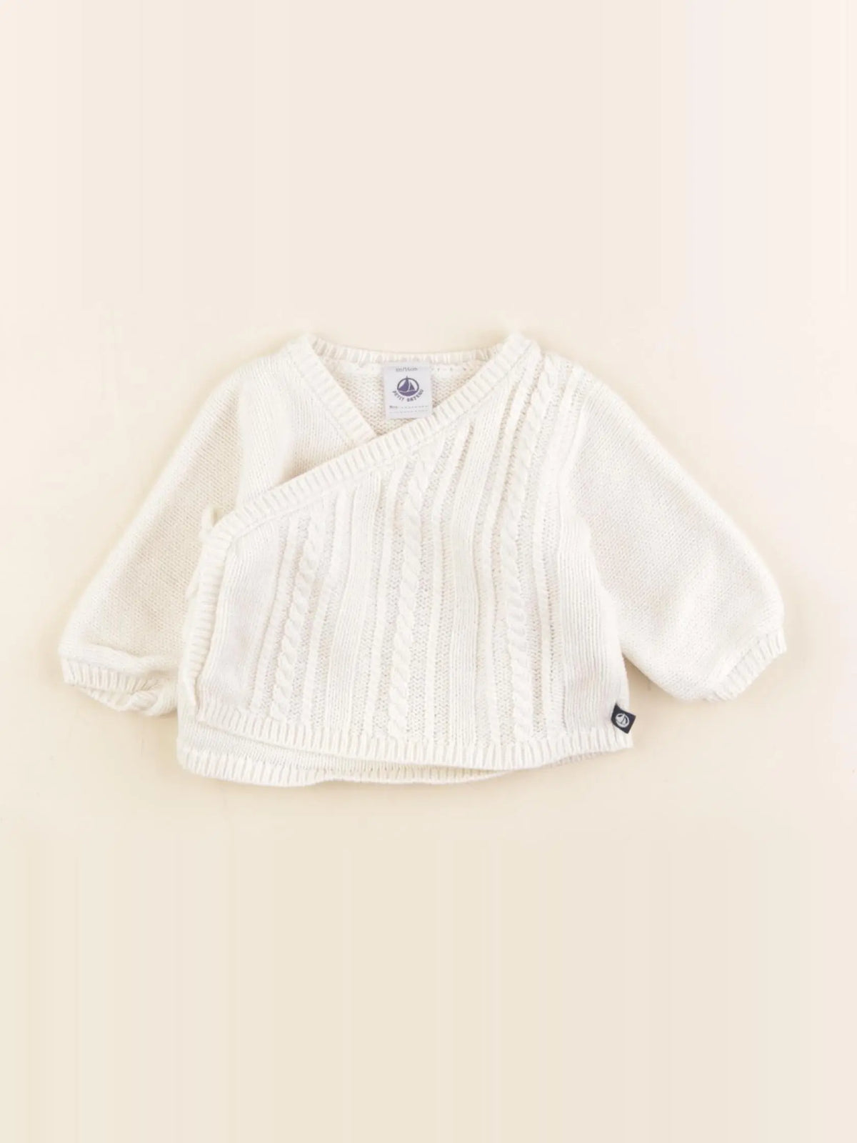 Petit Bateau - gilet blanc - 1 mois