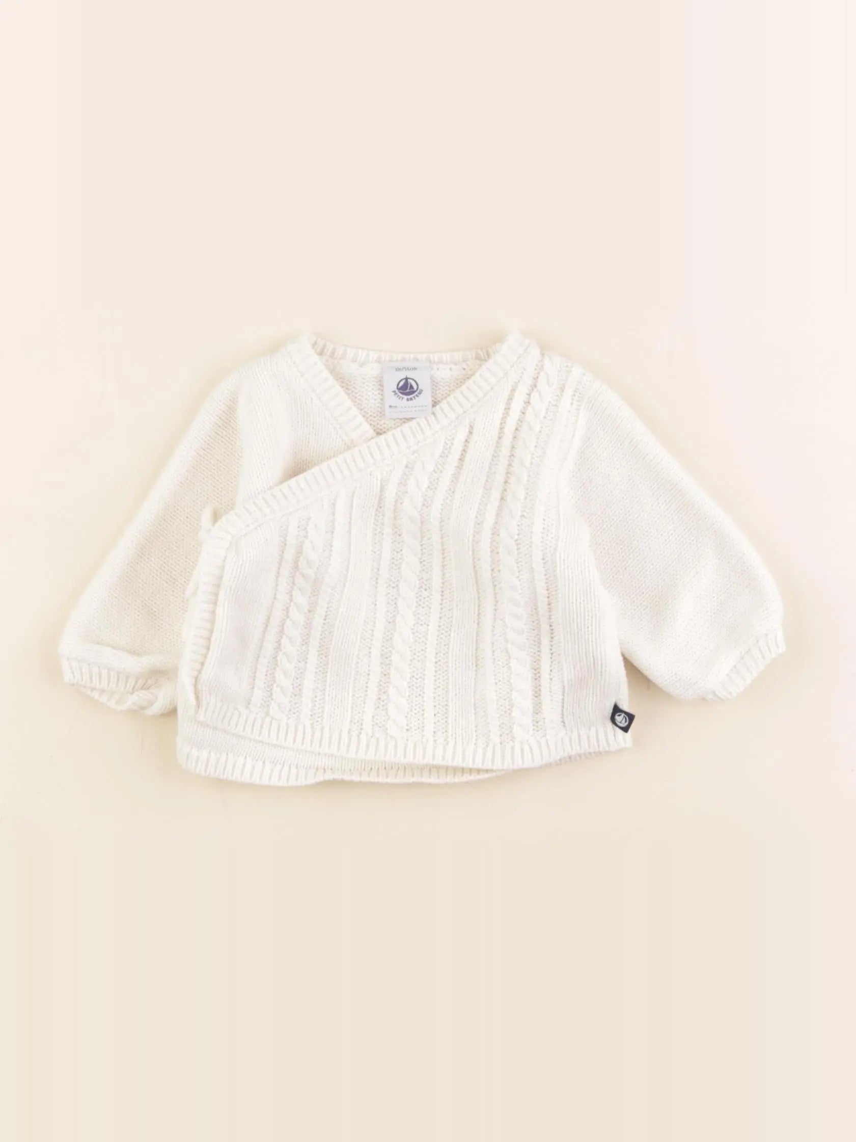 Petit Bateau - gilet blanc - 1 mois