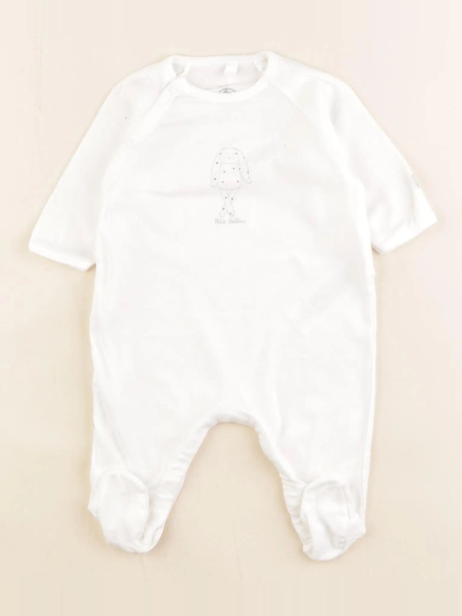 Petit Bateau - pyjama coton blanc - 1 mois