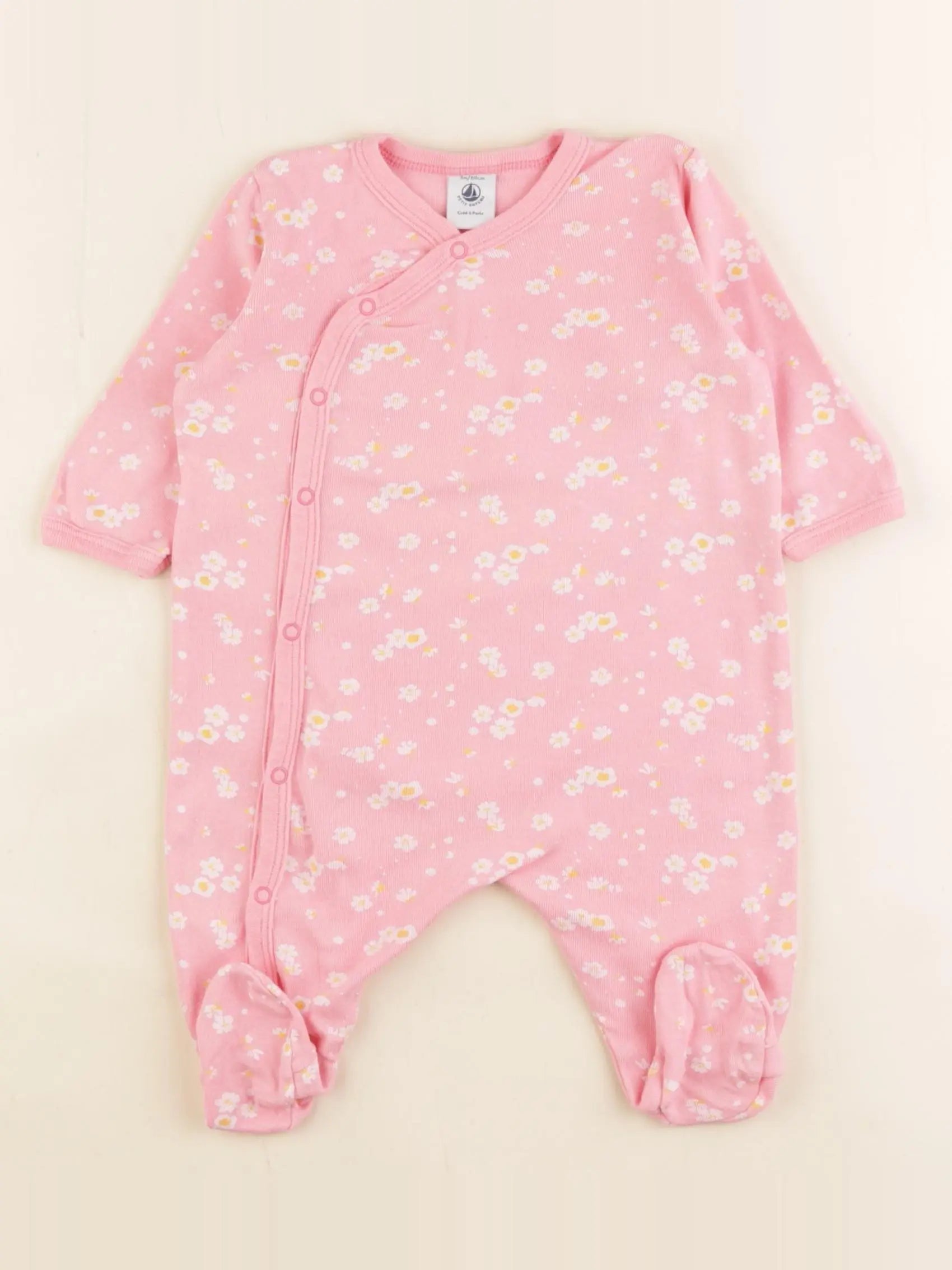 Petit Bateau - pyjama coton rose - 3 mois