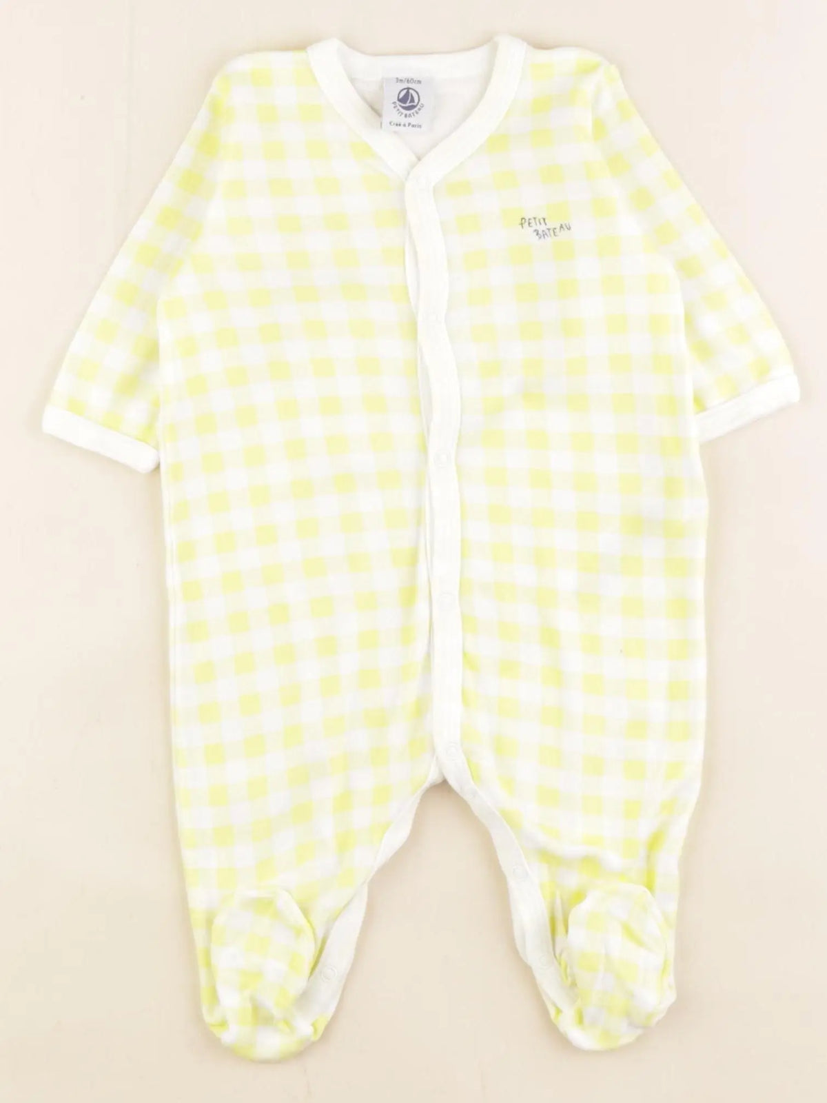 Petit Bateau - pyjama coton jaune - 3 mois