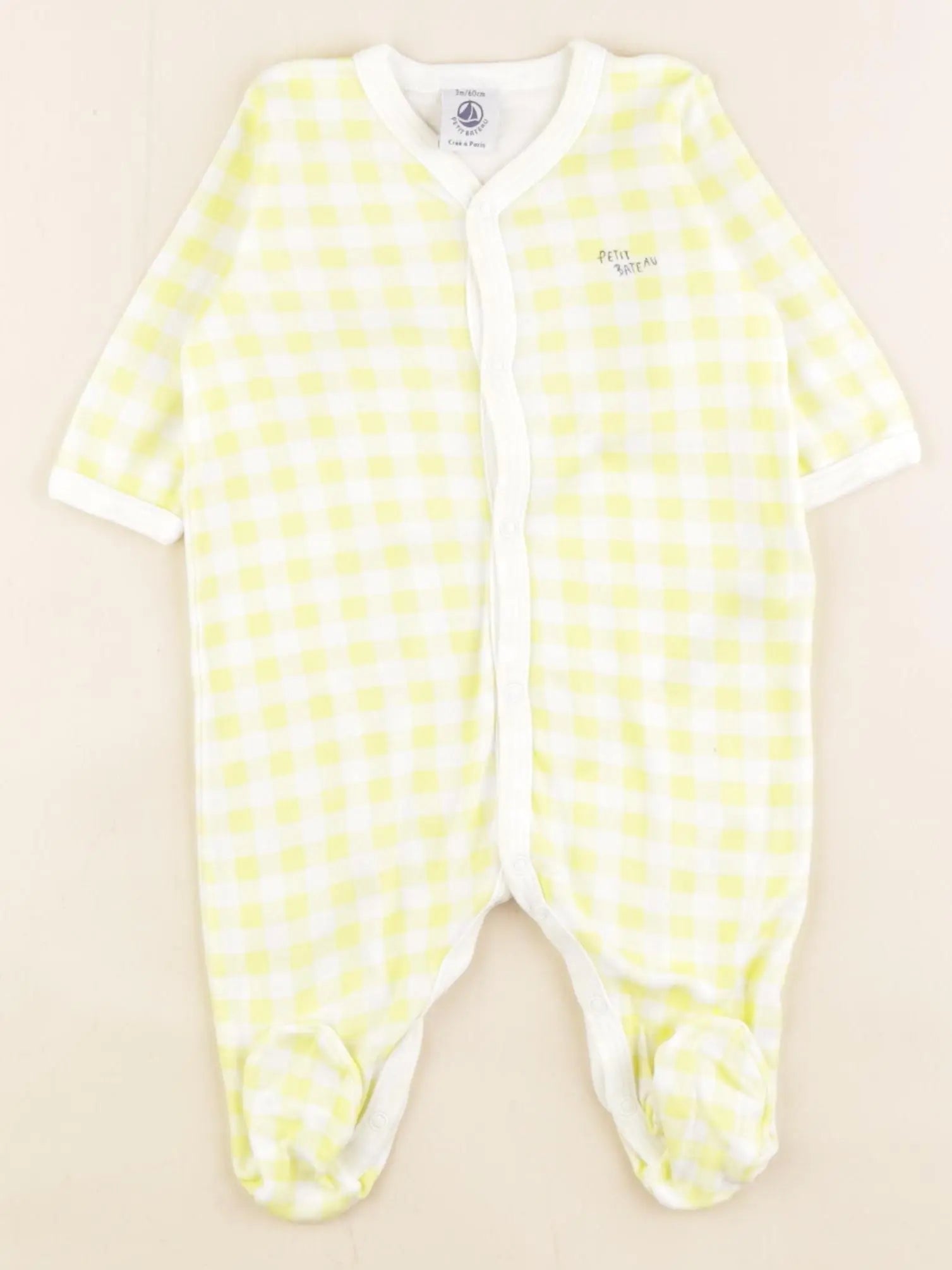 Petit Bateau - pyjama coton jaune - 3 mois