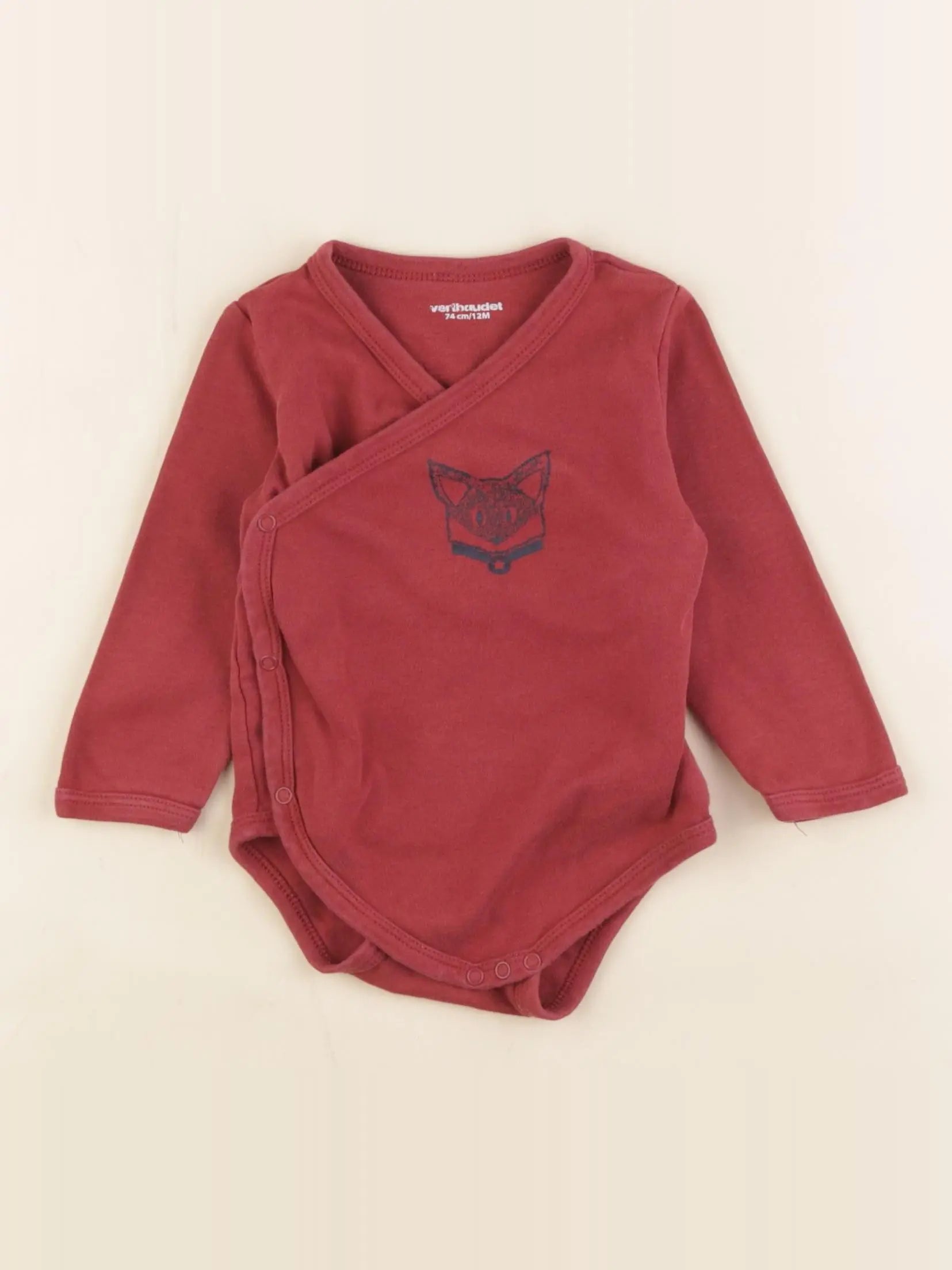 Vertbaudet - body rouge - 12 mois