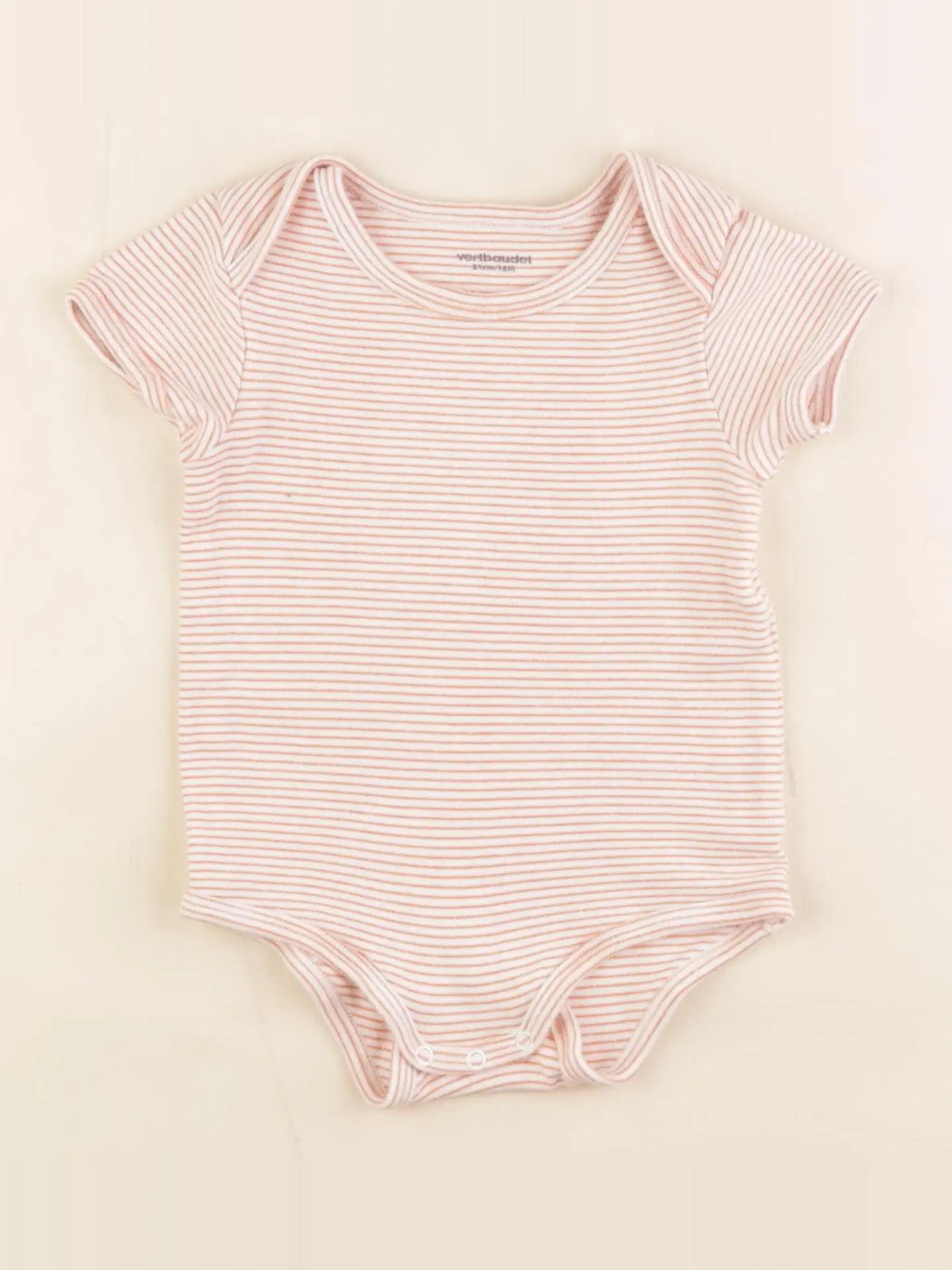 Vertbaudet - body orange, blanc - 18 mois