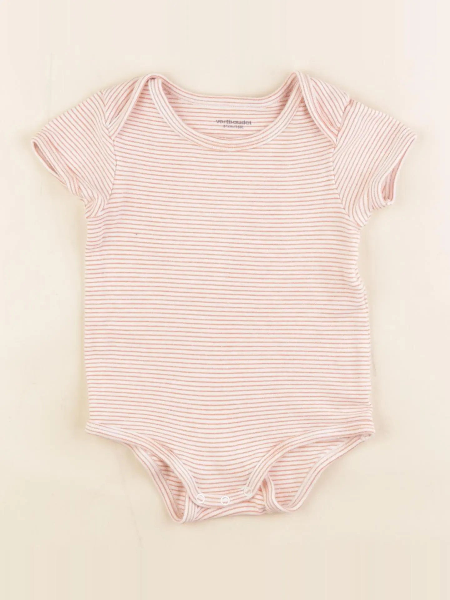 Vertbaudet - body orange, blanc - 18 mois