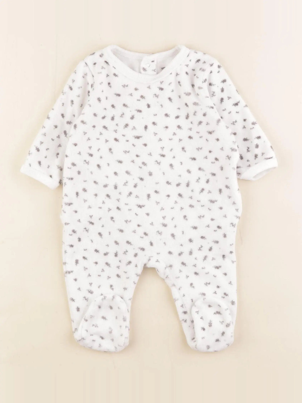 Vertbaudet - pyjama velours blanc - 3 mois