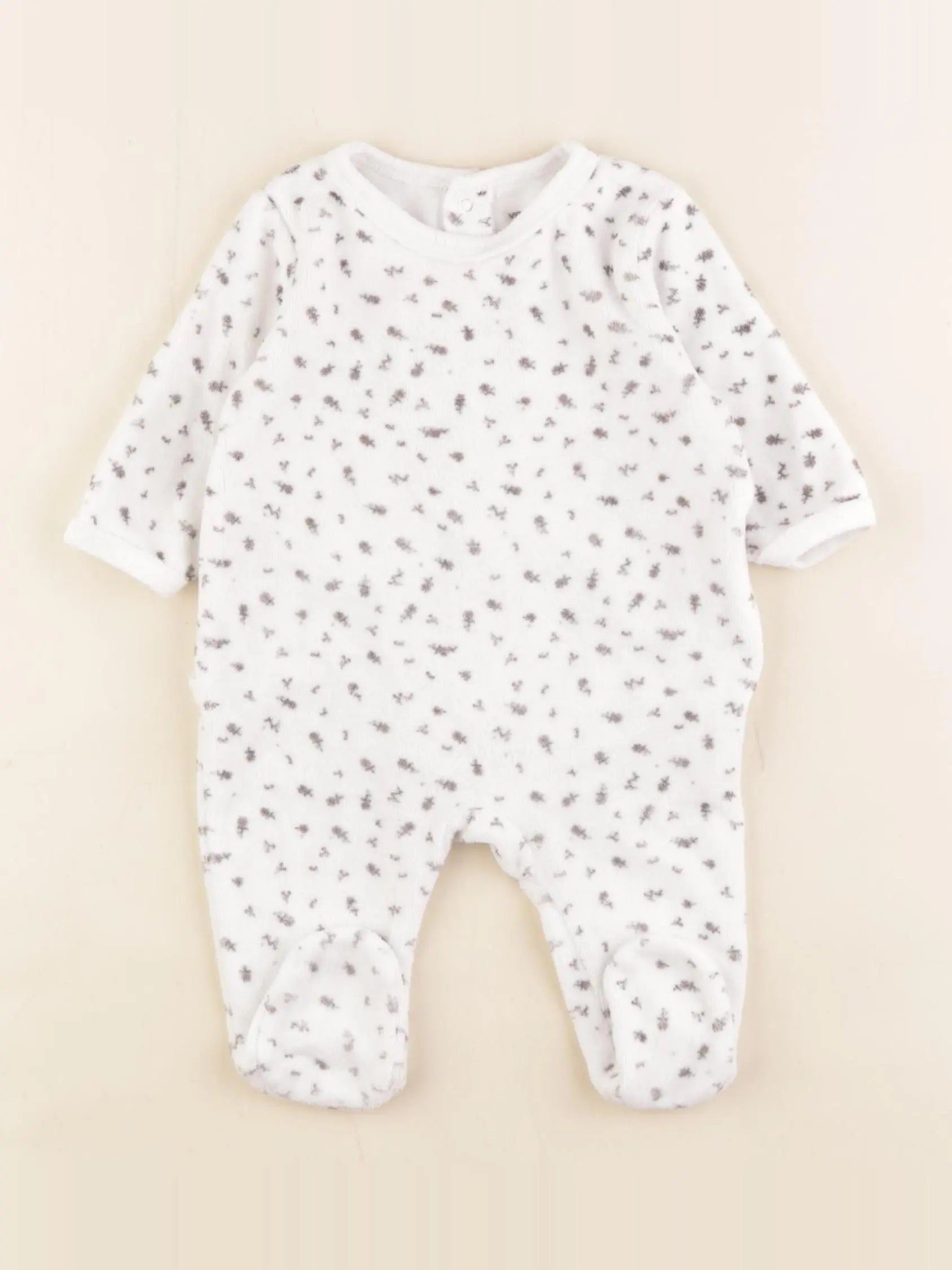 Vertbaudet - pyjama velours blanc - 3 mois