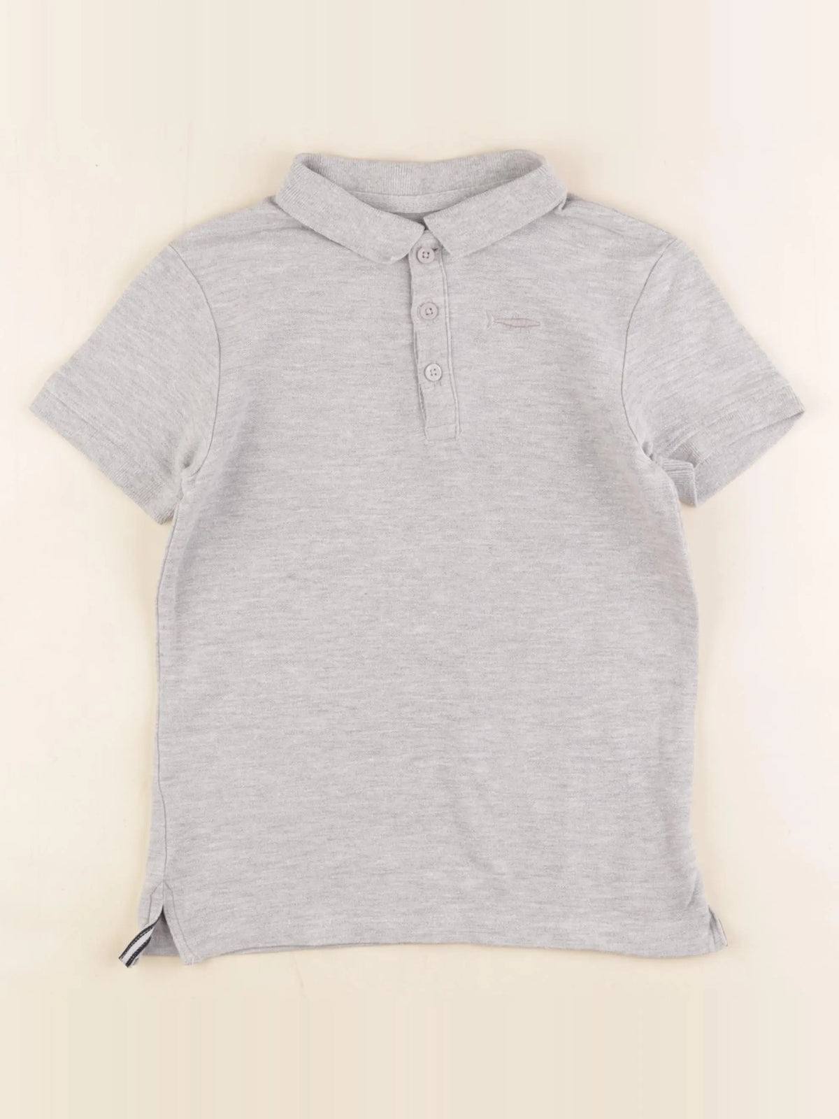 Vertbaudet - polo gris - 8 ans