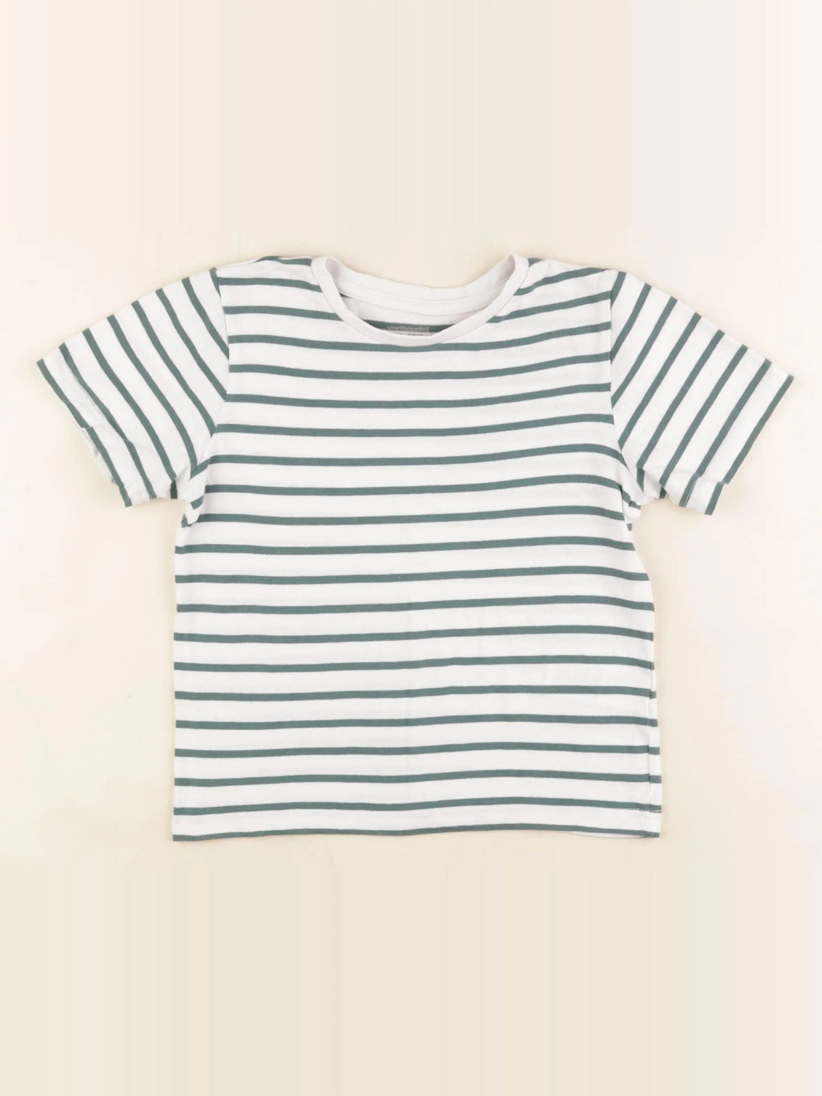 Vertbaudet - tee-shirt blanc, vert - 6 ans