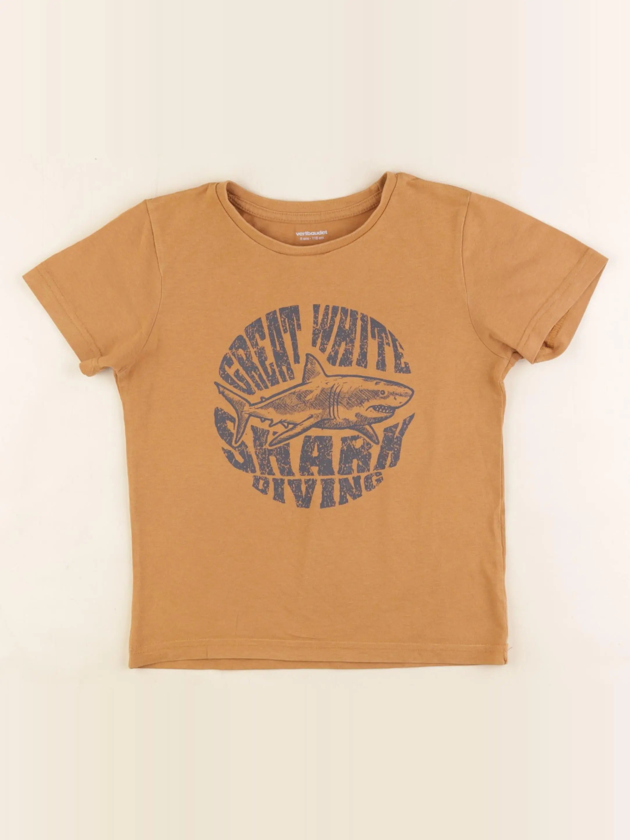 Vertbaudet - tee-shirt orange - 6 ans
