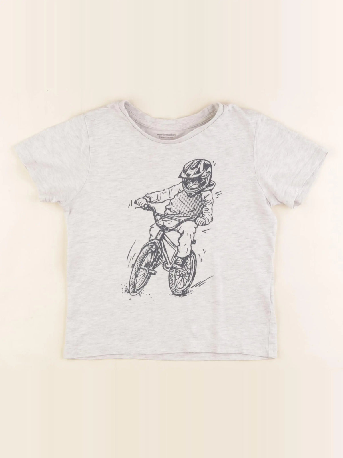 Vertbaudet - tee-shirt beige - 6 ans