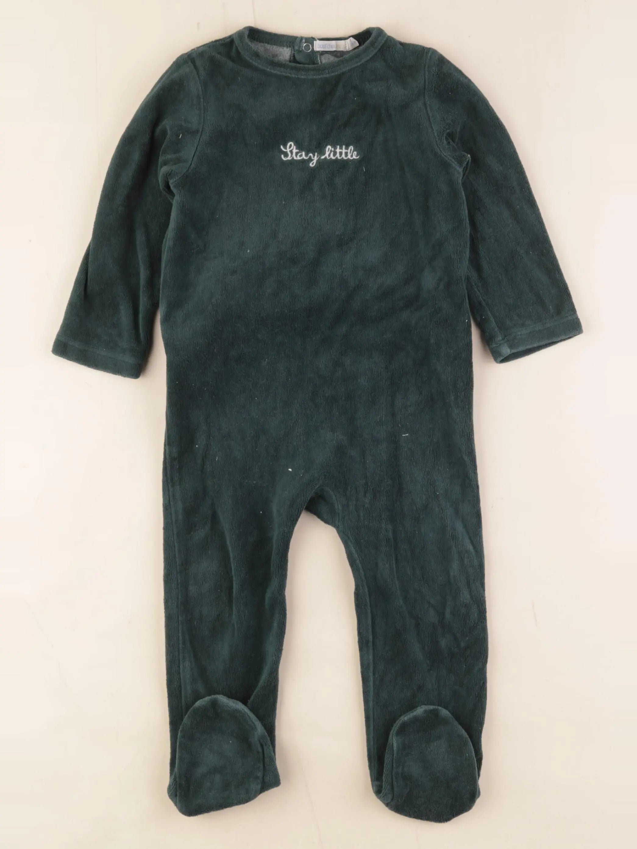 Boutchou - pyjama velours vert - 18 mois