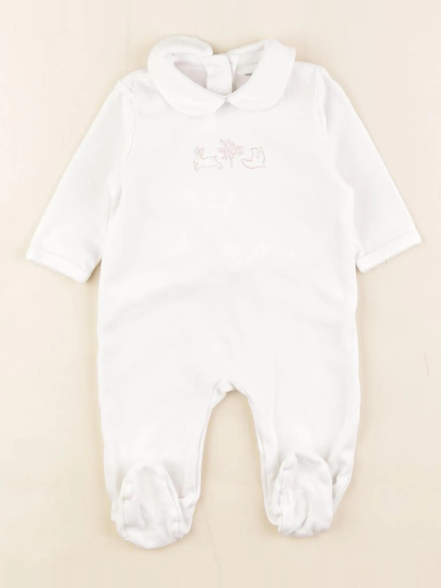 Vertbaudet - pyjama coton blanc - 3 mois