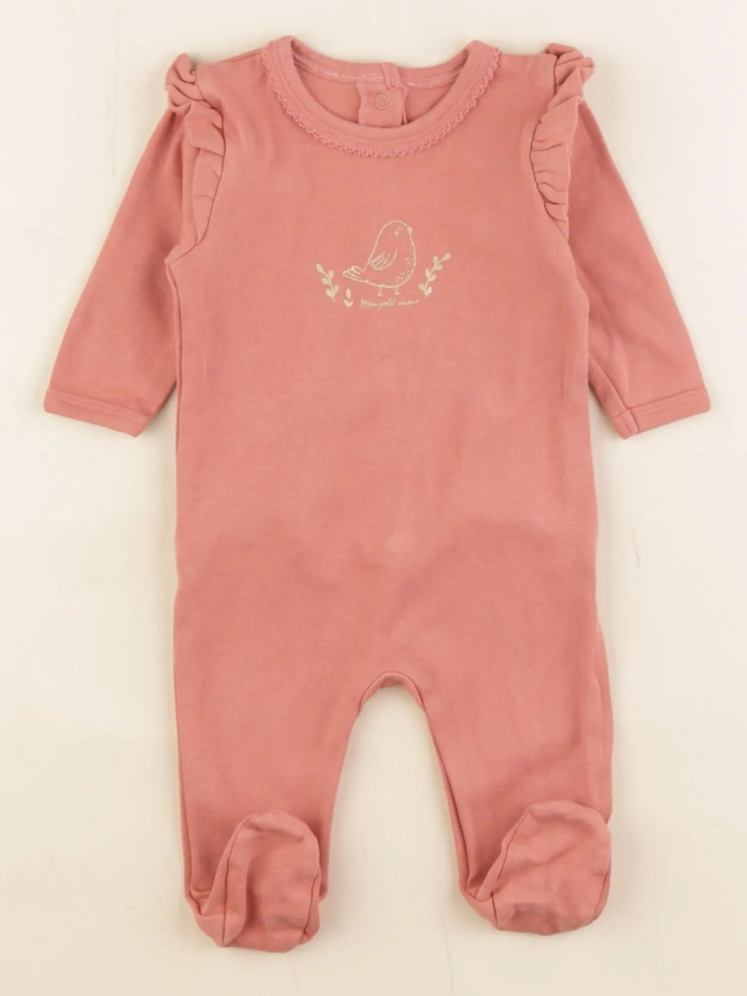 Vertbaudet - pyjama coton rose - 3 mois