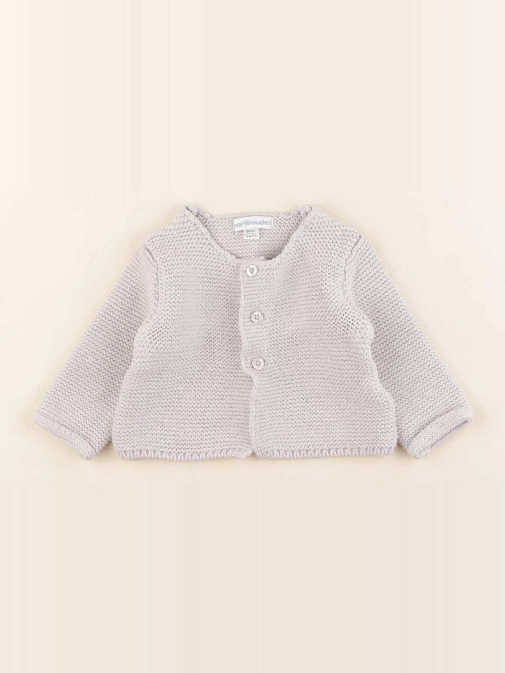 Vertbaudet - gilet gris - 3 mois